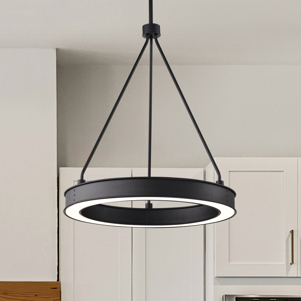 Longford - 20 Inch LED Pendant - Textured Black - Acrylic Lens