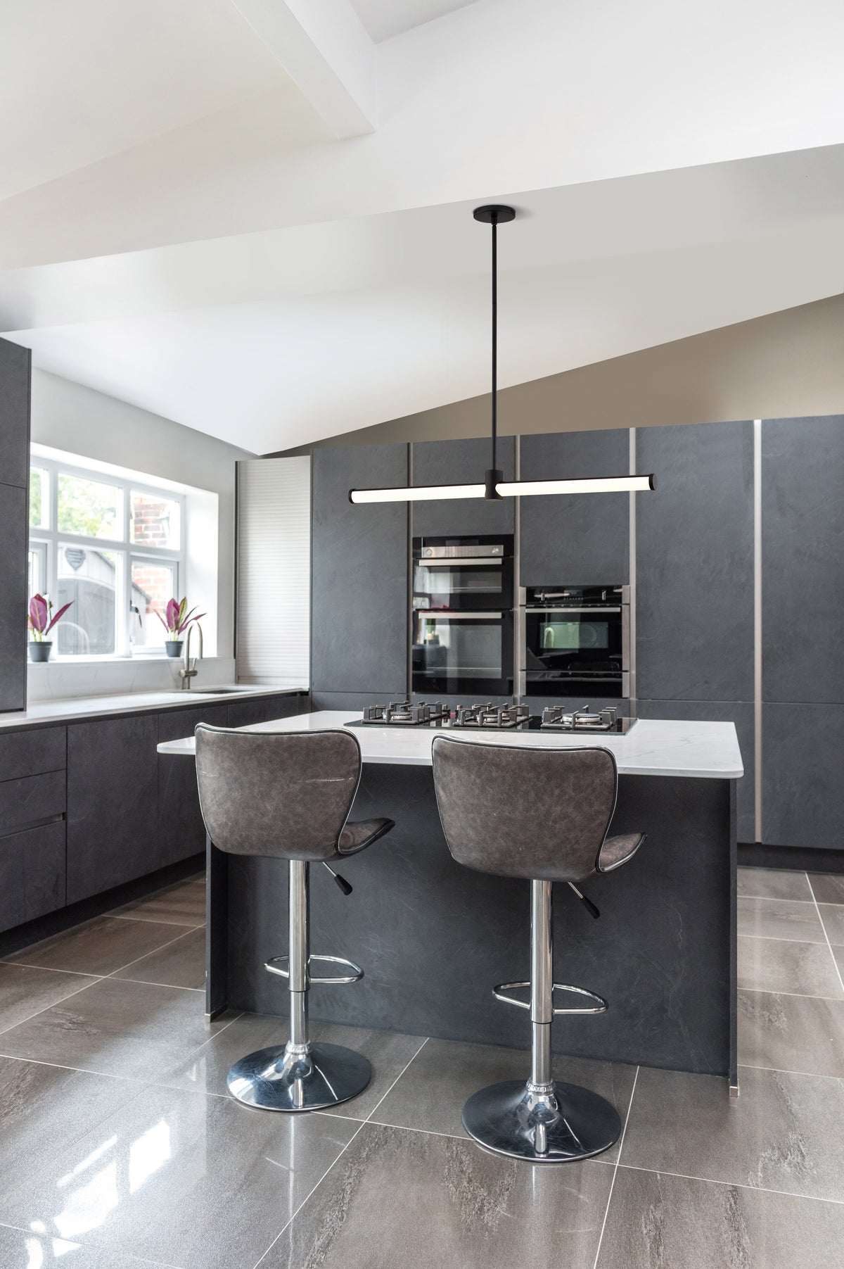 Bowman - 36 Inch LED Island Pendant - Matte Black - Acrylic Lens