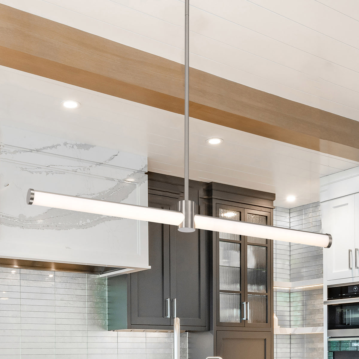 Bowman - 36 Inch LED Island Pendant - Brushed Nickel - Acrylic Lens