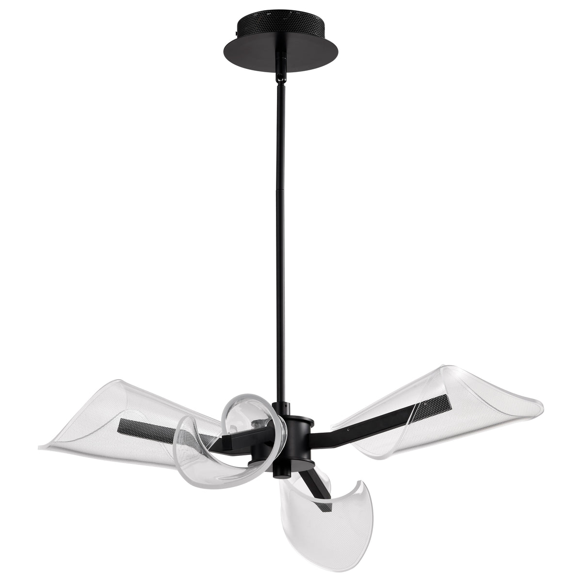 Sedona - 27 Inch 4 Light LED Chandelier - Matte Black - Silk Screened Acrylic Lens product image