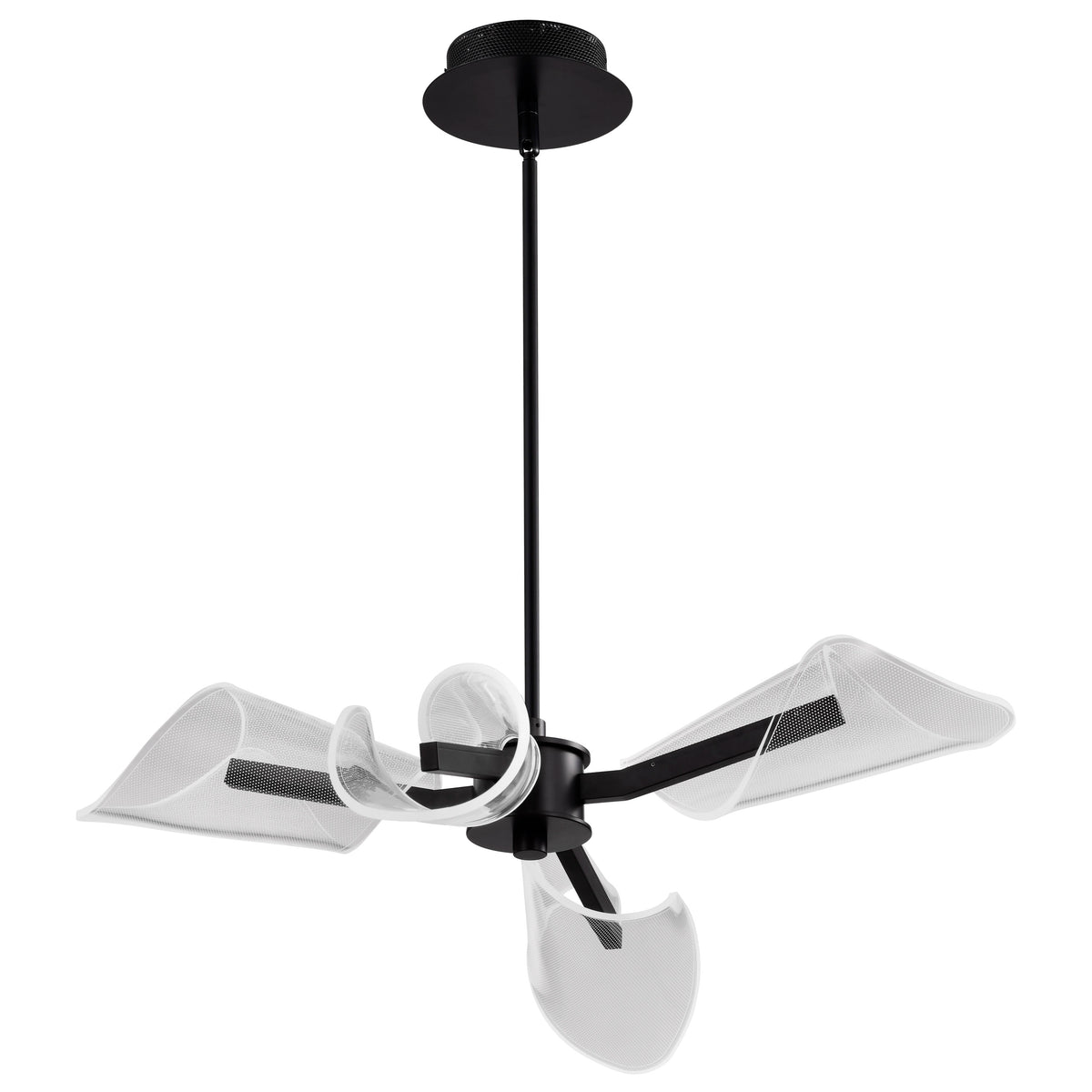 Sedona - 27 Inch 4 Light LED Chandelier - Matte Black - Silk Screened Acrylic Lens