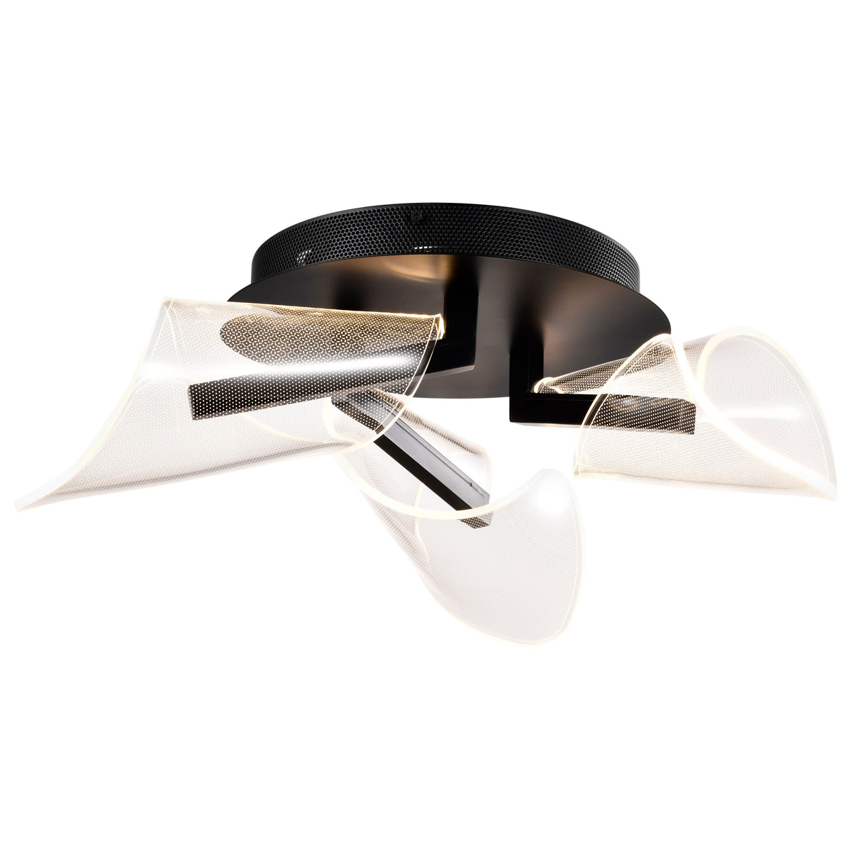 Sedona - 22 Inch LED Flush Mount - Matte Black - Silk Screened Acrylic Lens