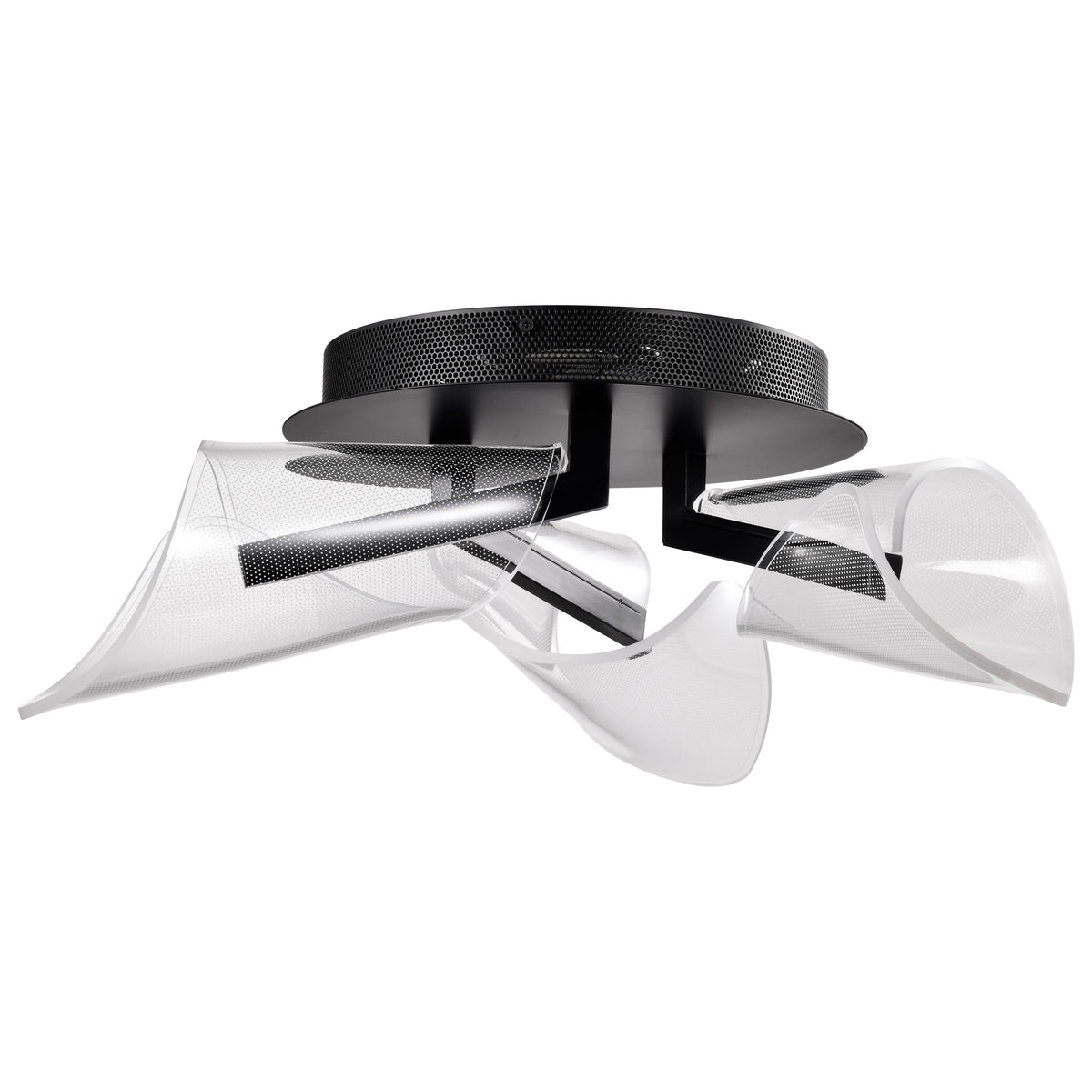 Sedona - 22 Inch LED Flush Mount - Matte Black - Silk Screened Acrylic Lens