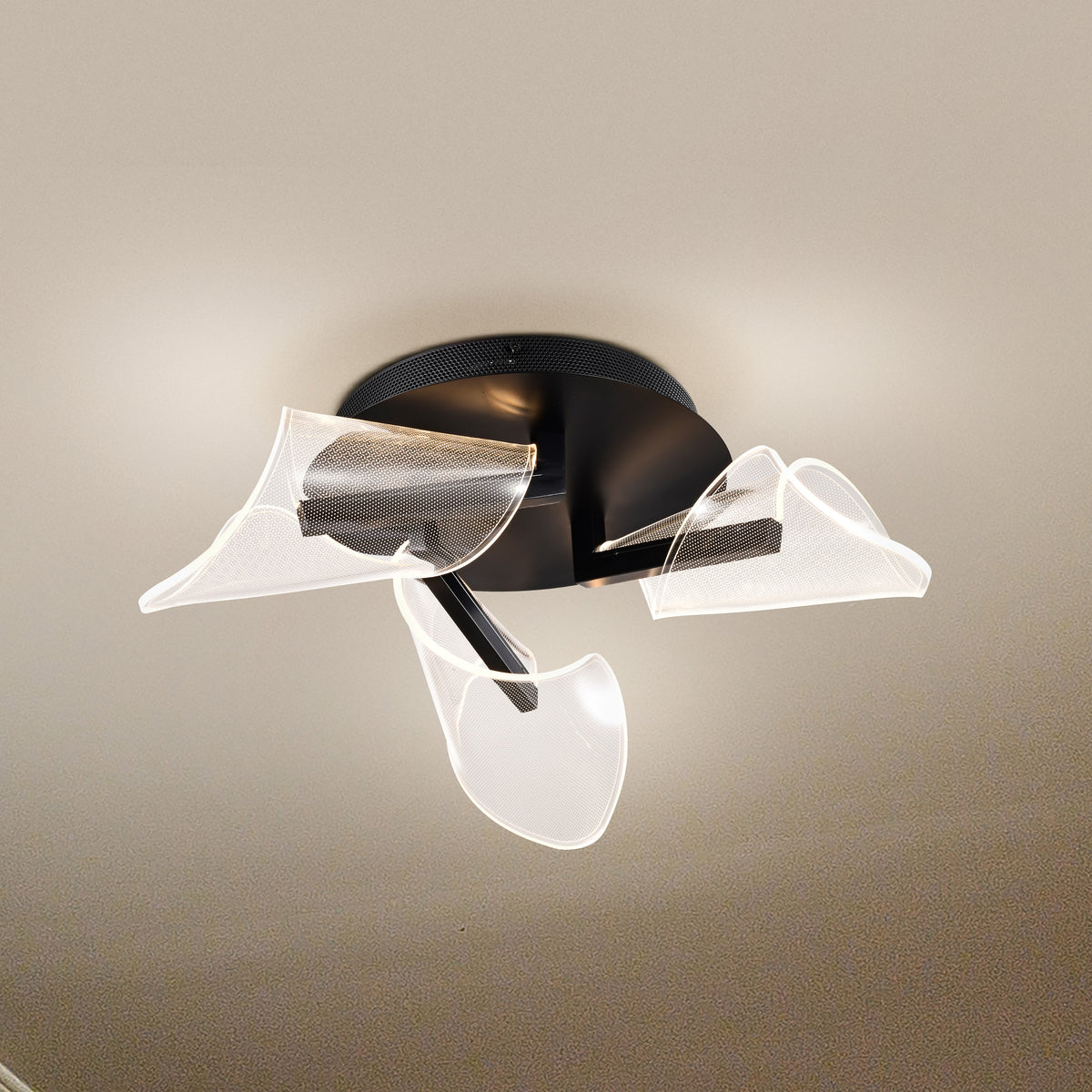 Sedona - 22 Inch LED Flush Mount - Matte Black - Silk Screened Acrylic Lens