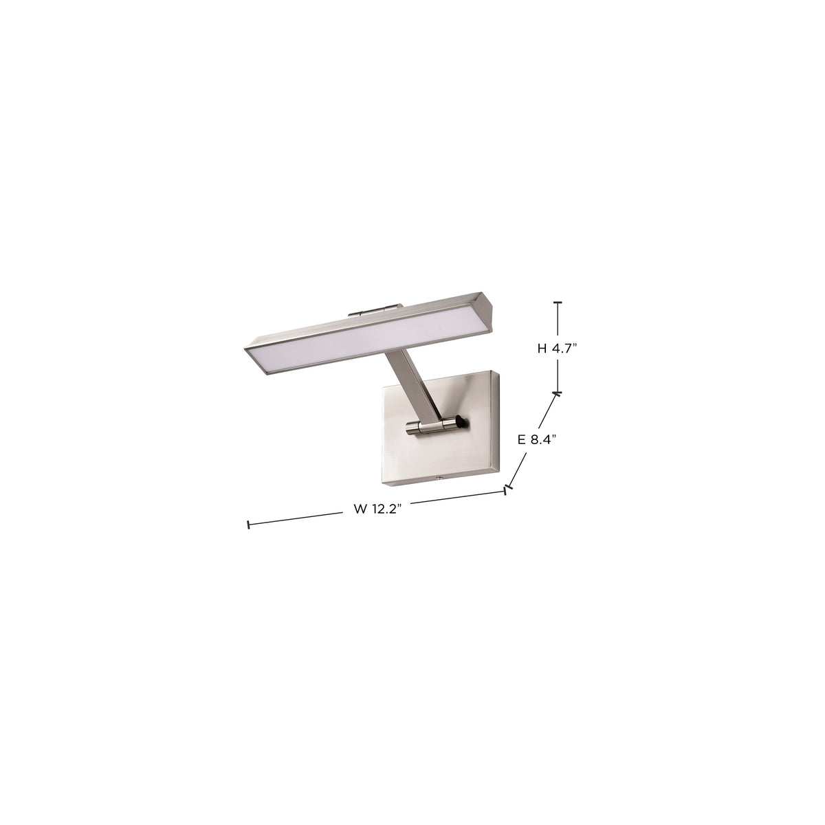 Hazel - 1 Foot LED Picture Light - 3 CCT Selectable - Brushed Nickel Finish - Acrylic Lens