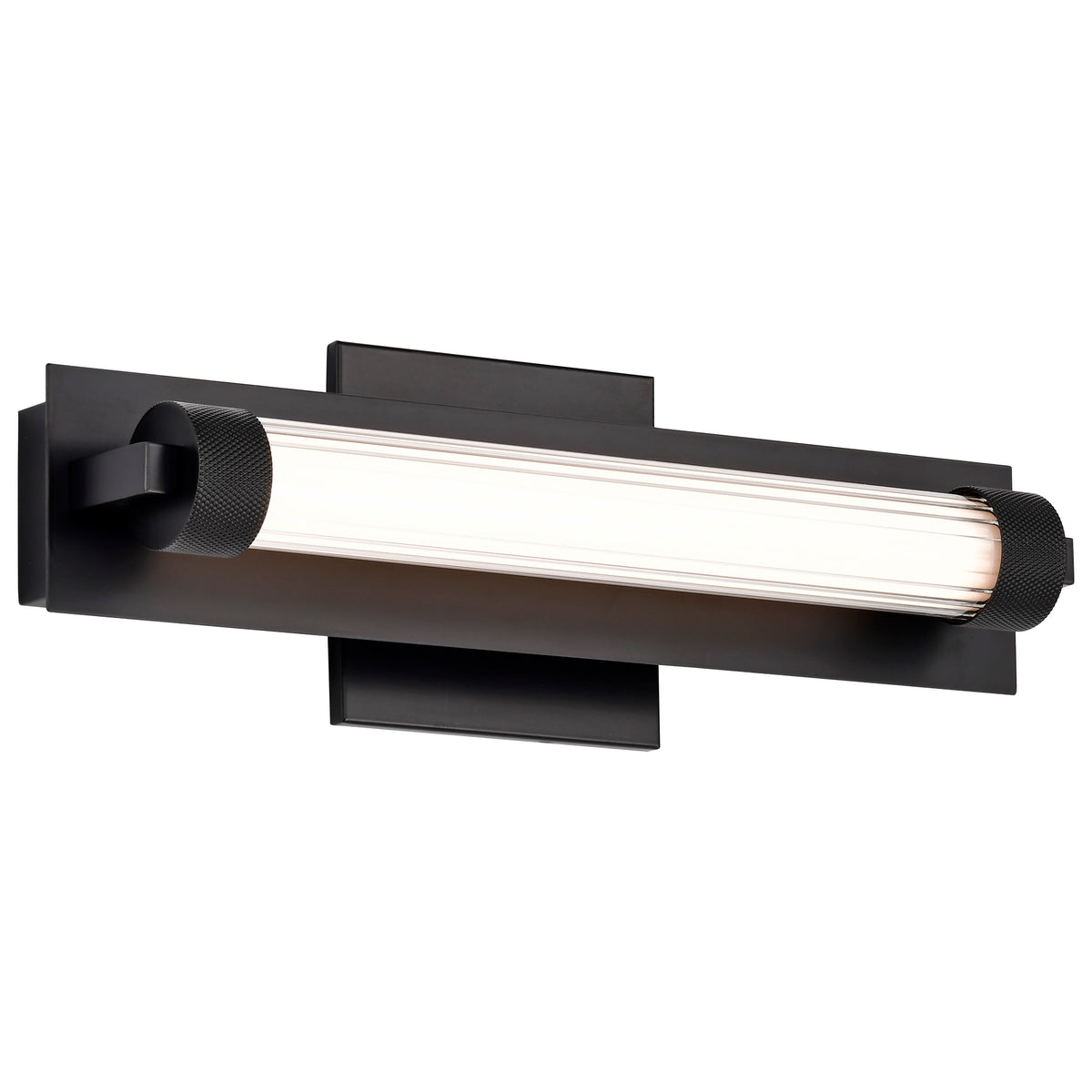 Larissa - 14 Inch LED Vanity - 3000K CCT - Black Finish - Opaque Glass