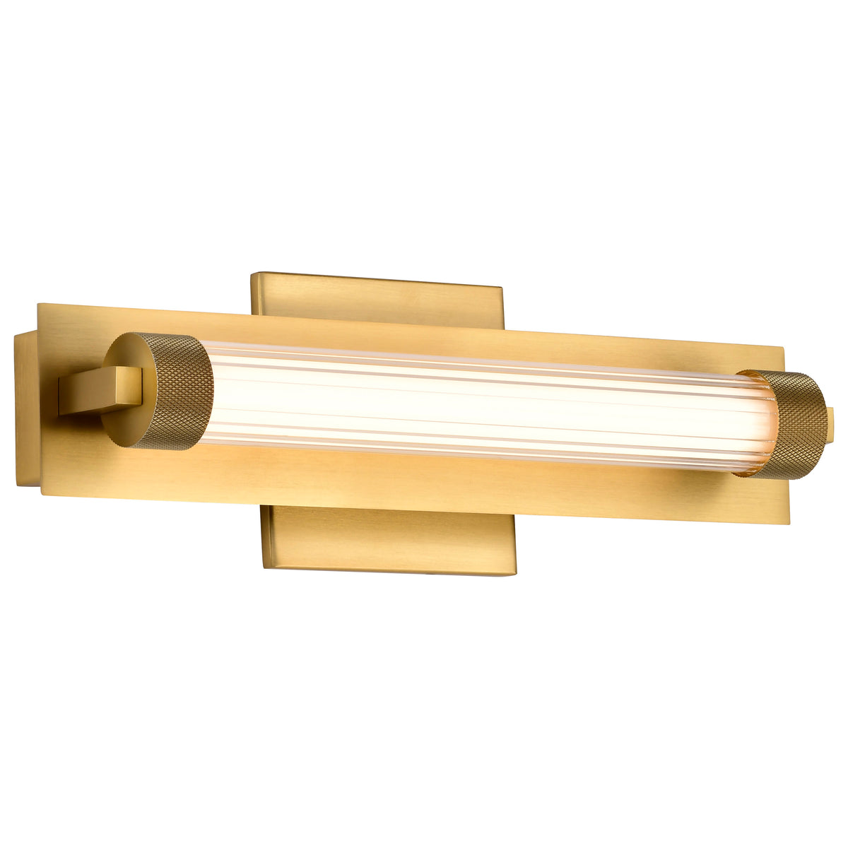 Larissa - 14 Inch LED Vanity - 3000K CCT - Vintage Brass Finish - Opaque Glass