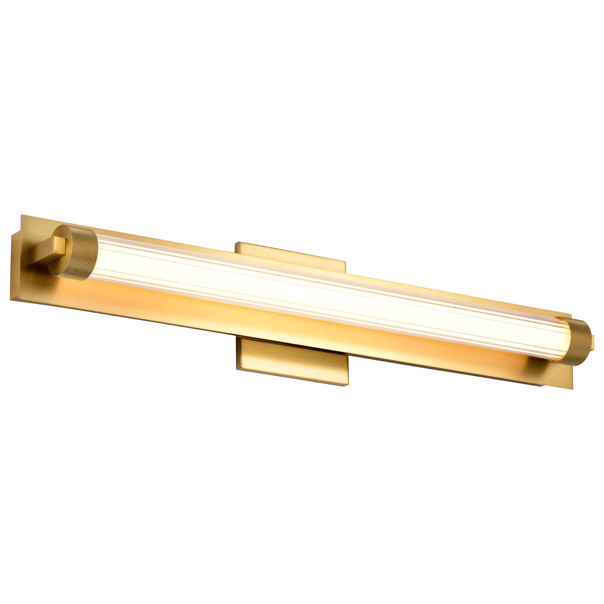 Larissa - 24 Inch LED Vanity - 3000K CCT - Vintage Brass Finish - Opaque Glass