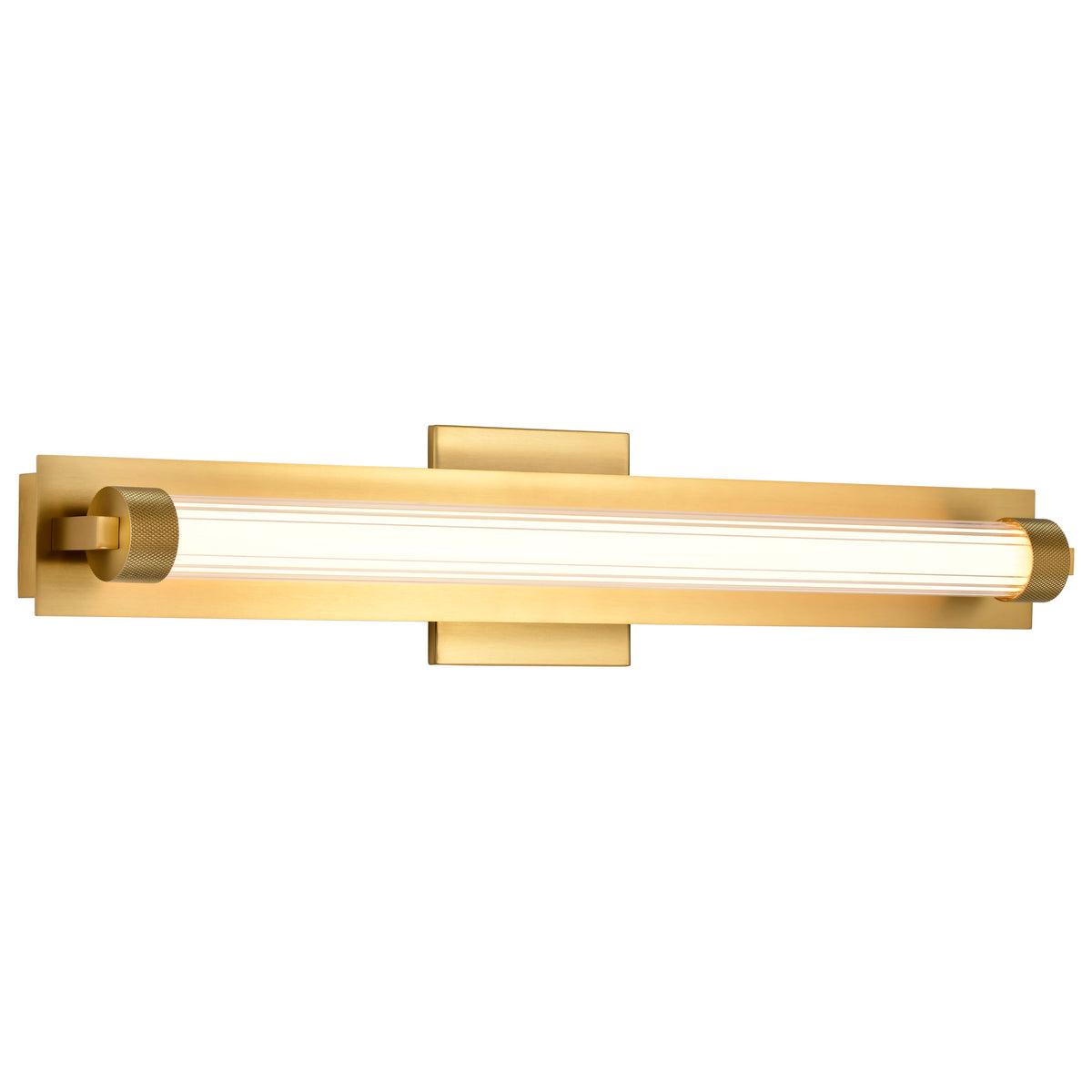 Larissa - 24 Inch LED Vanity - 3000K CCT - Vintage Brass Finish - Opaque Glass