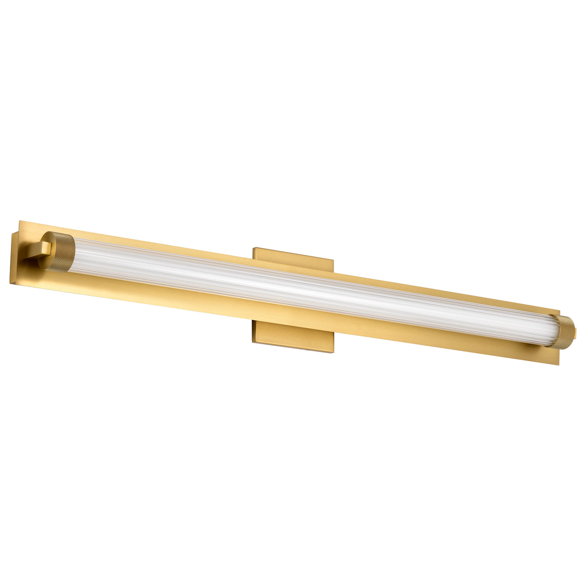 Larissa - 32 Inch LED Vanity - 3000K CCT - Vintage Brass Finish - Opaque Glass