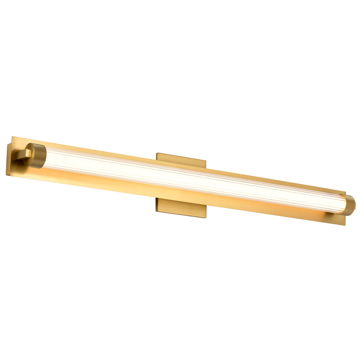 Larissa - 32 Inch LED Vanity - 3000K CCT - Vintage Brass Finish - Opaque Glass