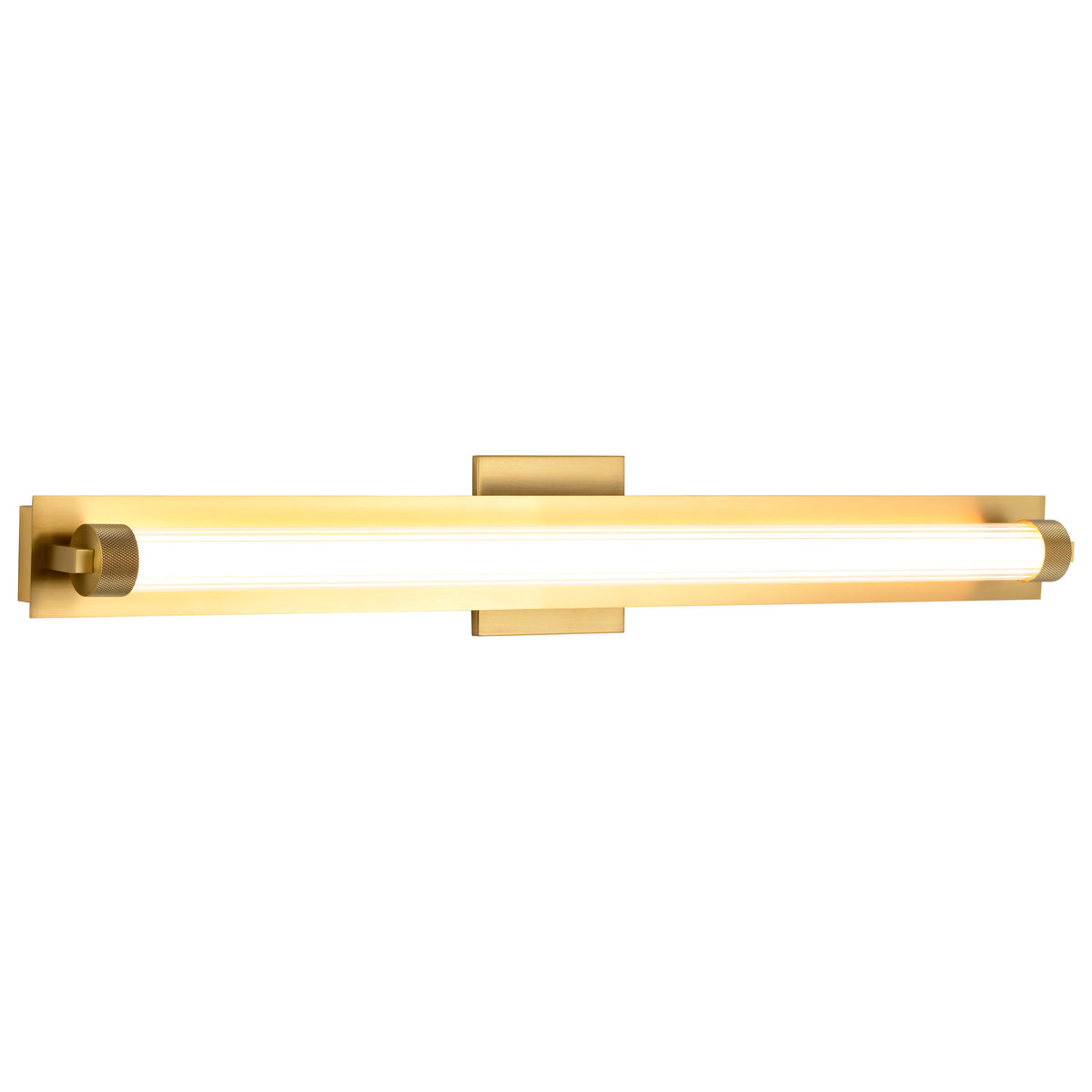 Larissa - 32 Inch LED Vanity - 3000K CCT - Vintage Brass Finish - Opaque Glass