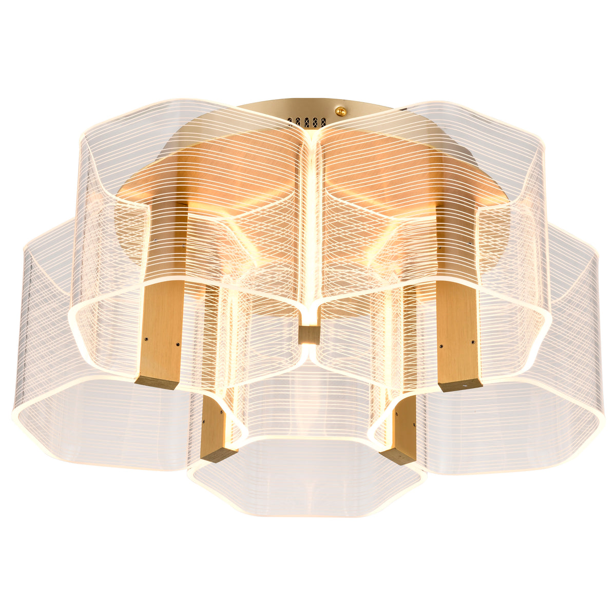 Kenzo - LED 5 Light Flush Mount - Polished Anodized Bronze Finish - Light Guide Panel