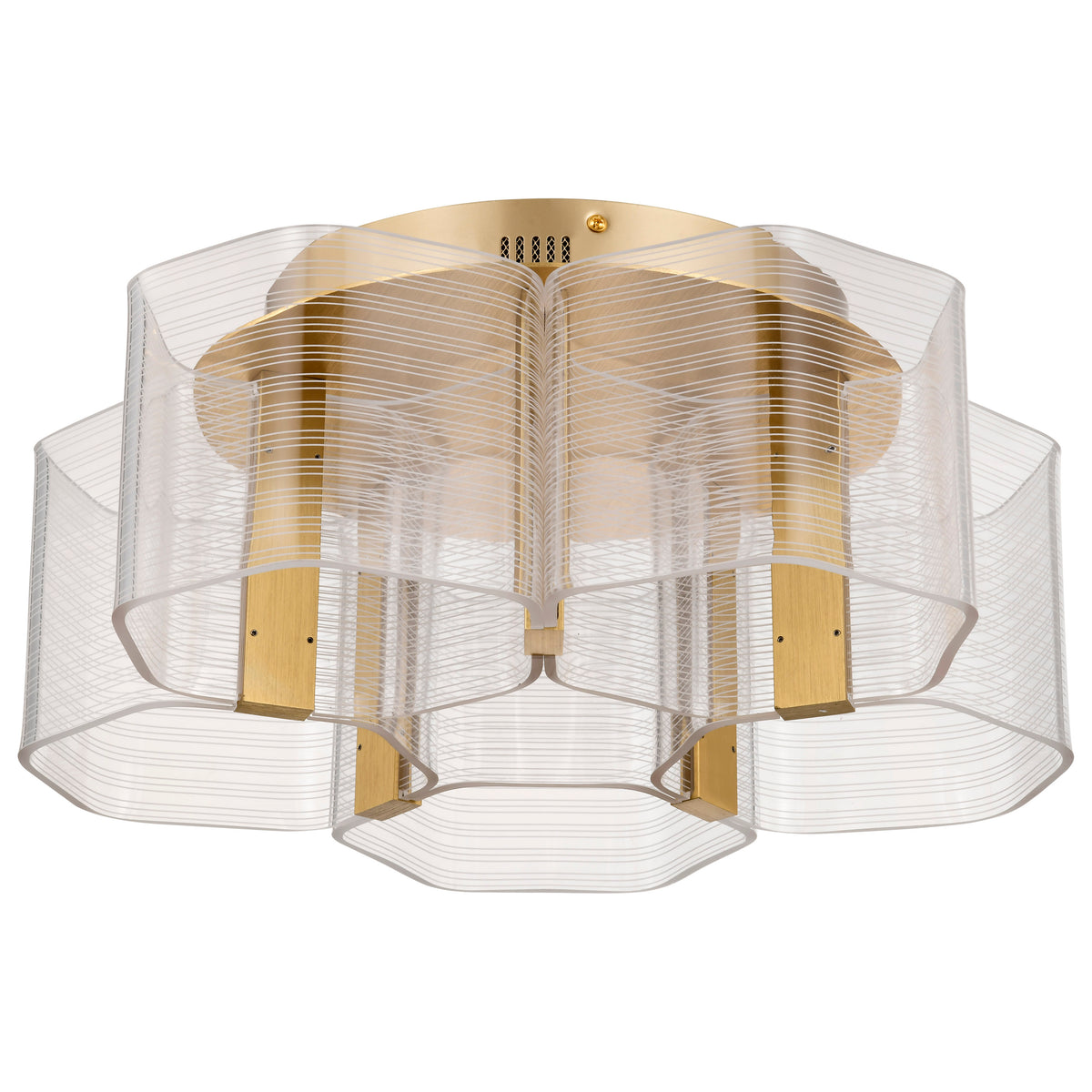 Kenzo - LED 5 Light Flush Mount - Polished Anodized Bronze Finish - Light Guide Panel