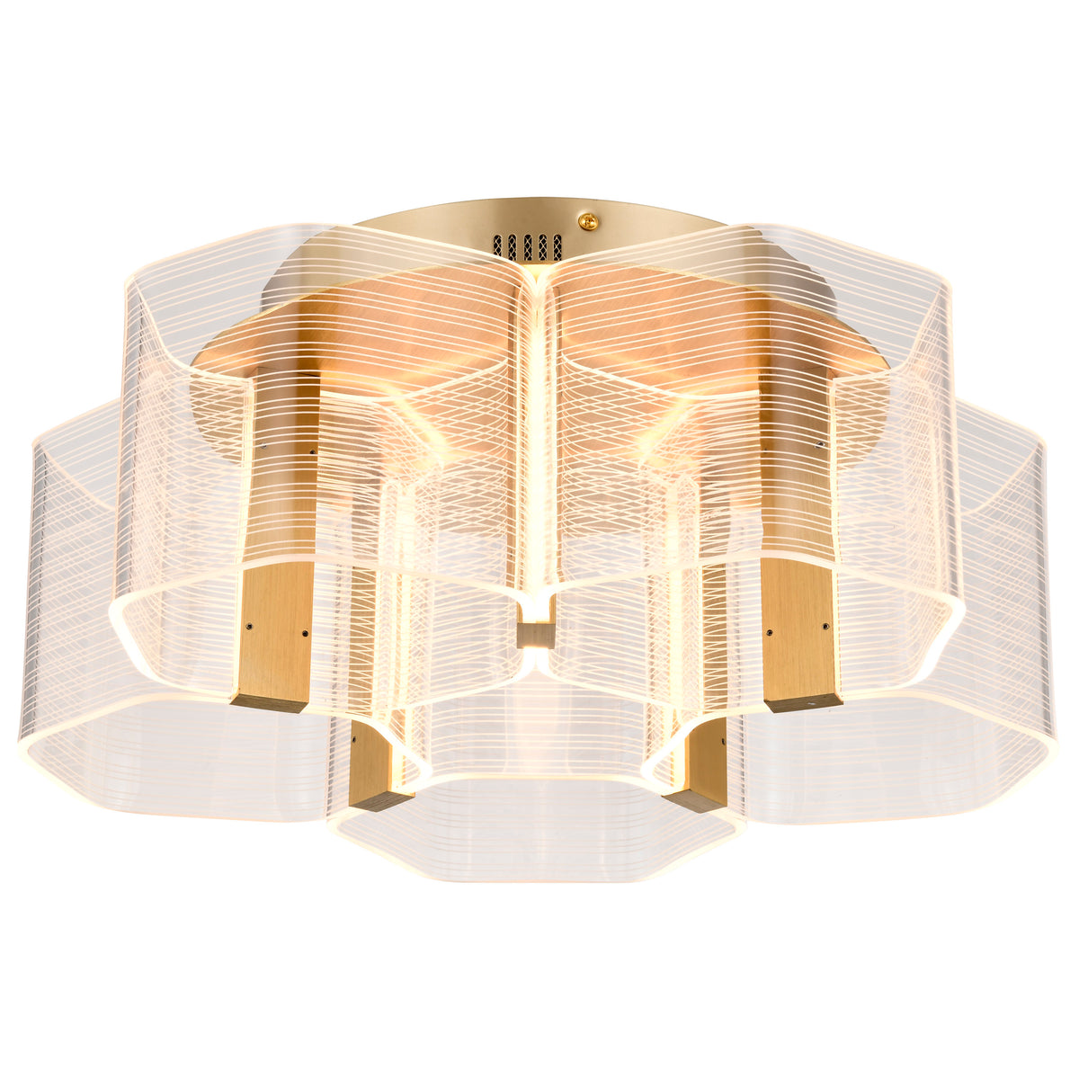 Kenzo - LED 5 Light Flush Mount - Polished Anodized Bronze Finish - Light Guide Panel