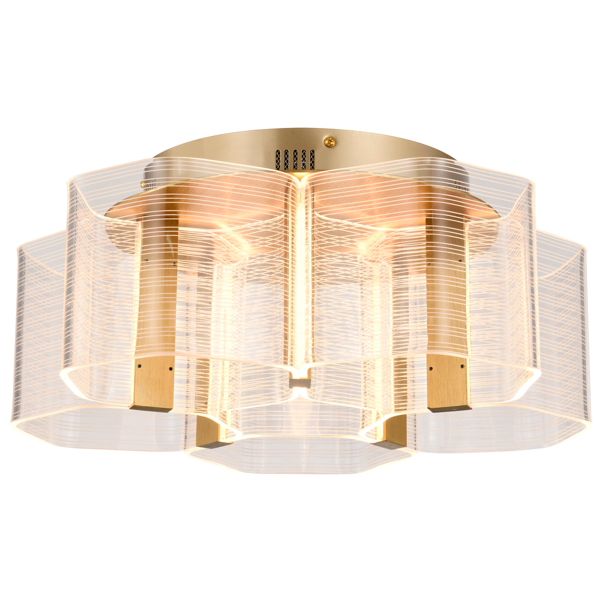 Kenzo - LED 5 Light Flush Mount - Polished Anodized Bronze Finish - Light Guide Panel