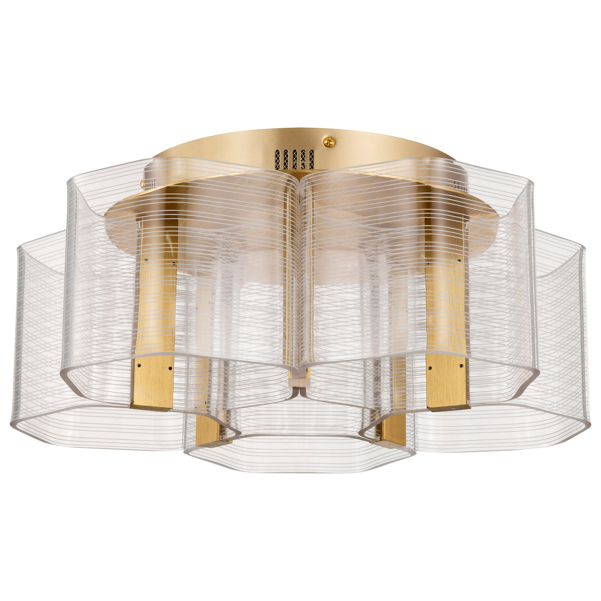Kenzo - LED 5 Light Flush Mount - Polished Anodized Bronze Finish - Light Guide Panel