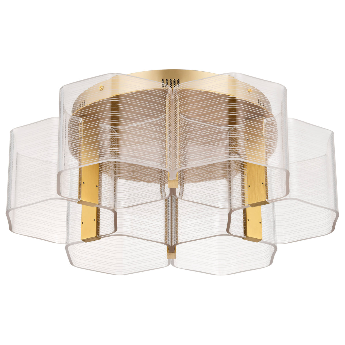 Kenzo - LED 6 Light Flush Mount - Polished Anodized Bronze Finish - Light Guide Panel bulb or fixture view