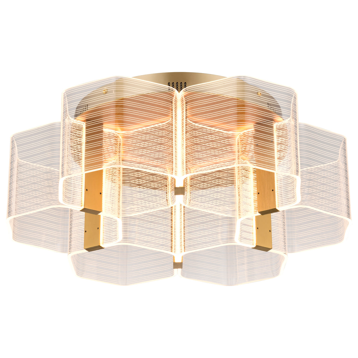 Kenzo - LED 6 Light Flush Mount - Polished Anodized Bronze Finish - Light Guide Panel