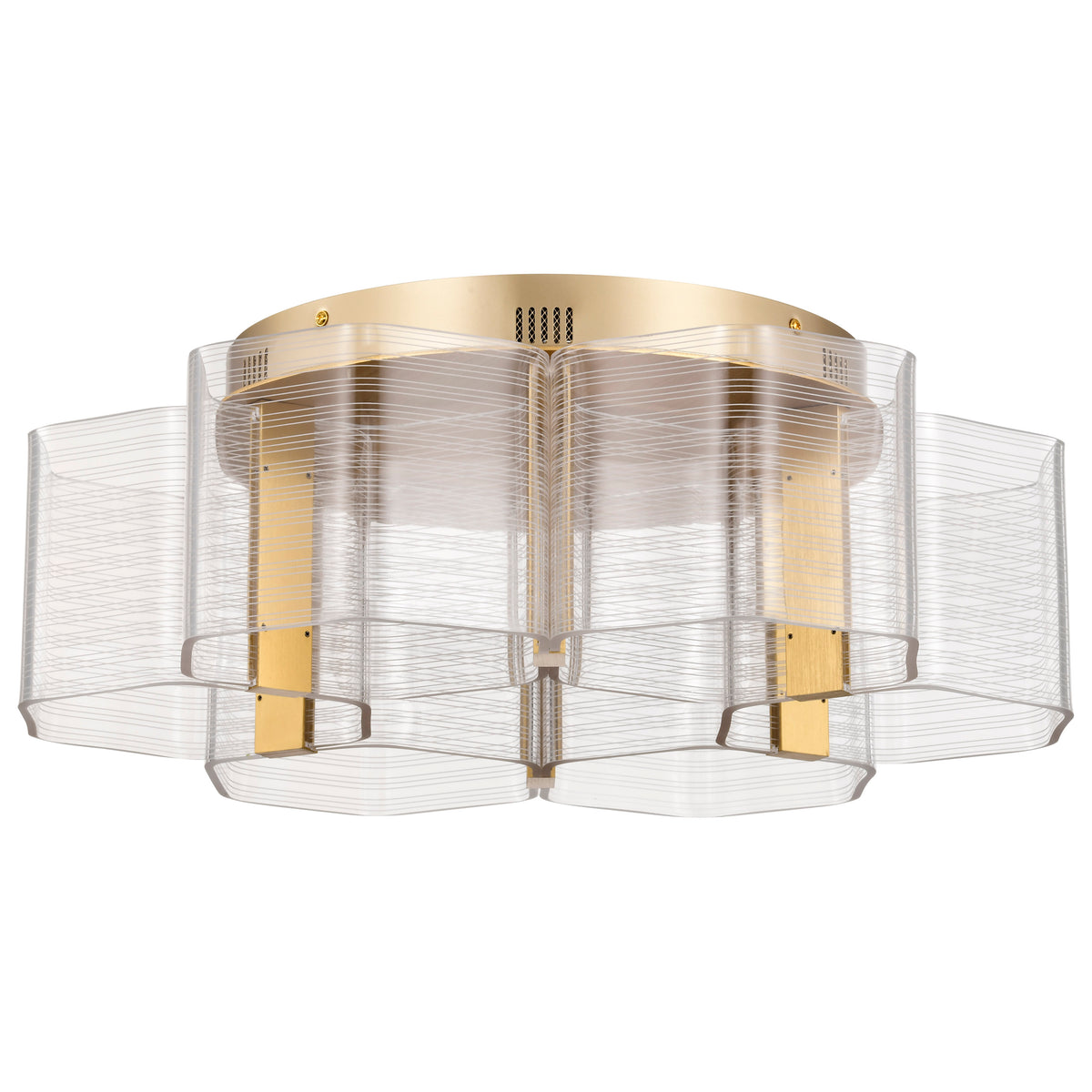 Kenzo - LED 6 Light Flush Mount - Polished Anodized Bronze Finish - Light Guide Panel