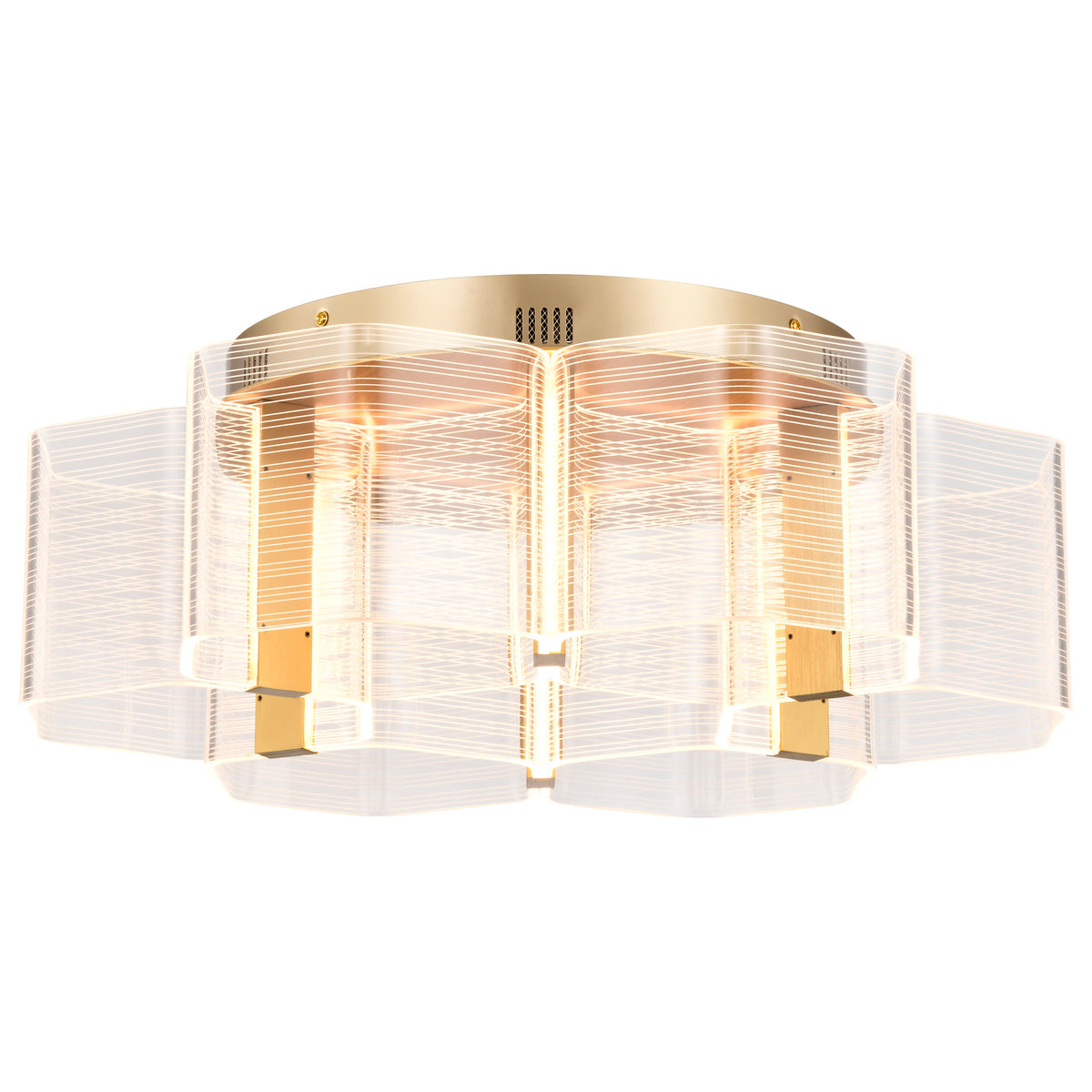 Kenzo - LED 6 Light Flush Mount - Polished Anodized Bronze Finish - Light Guide Panel
