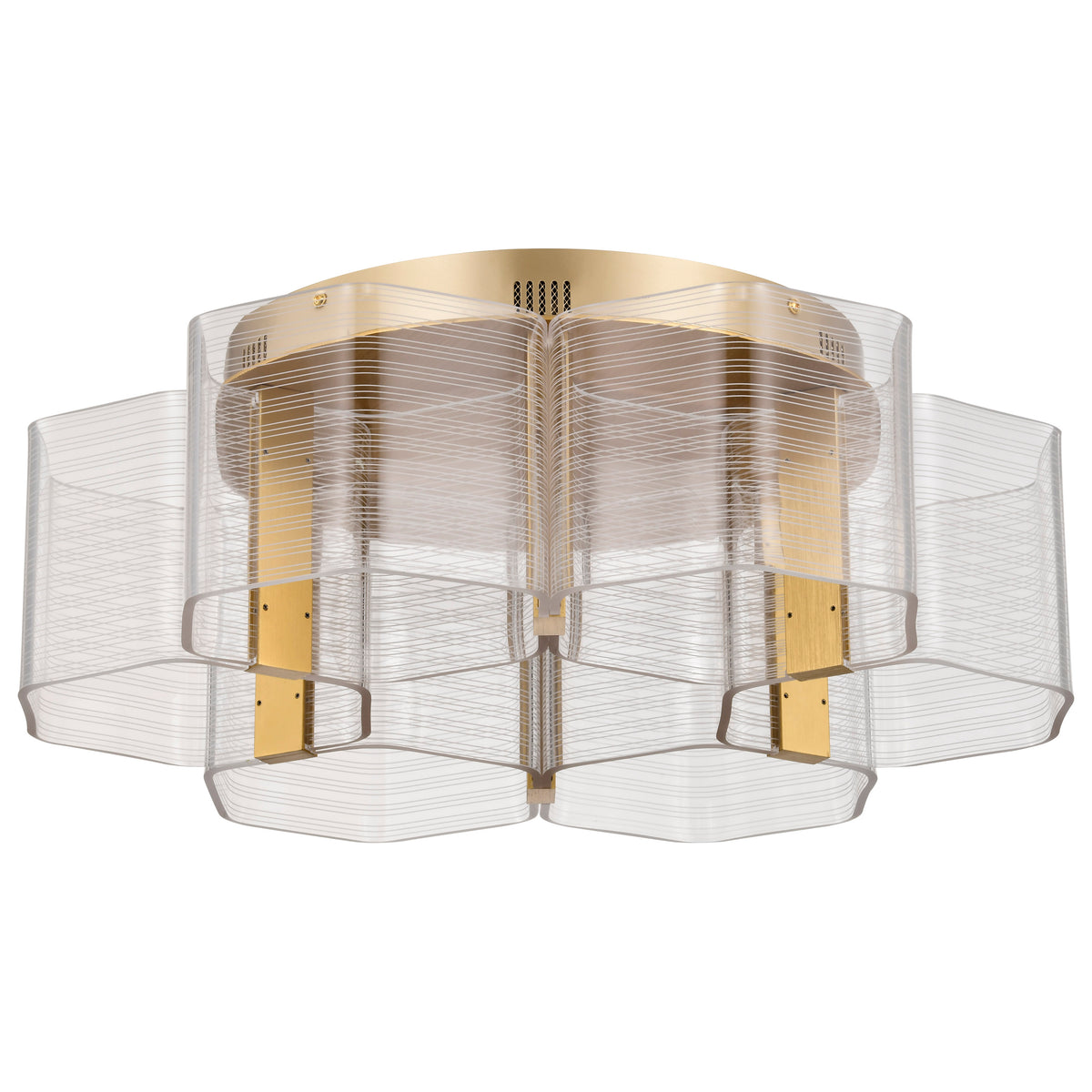Kenzo - LED 6 Light Flush Mount - Polished Anodized Bronze Finish - Light Guide Panel