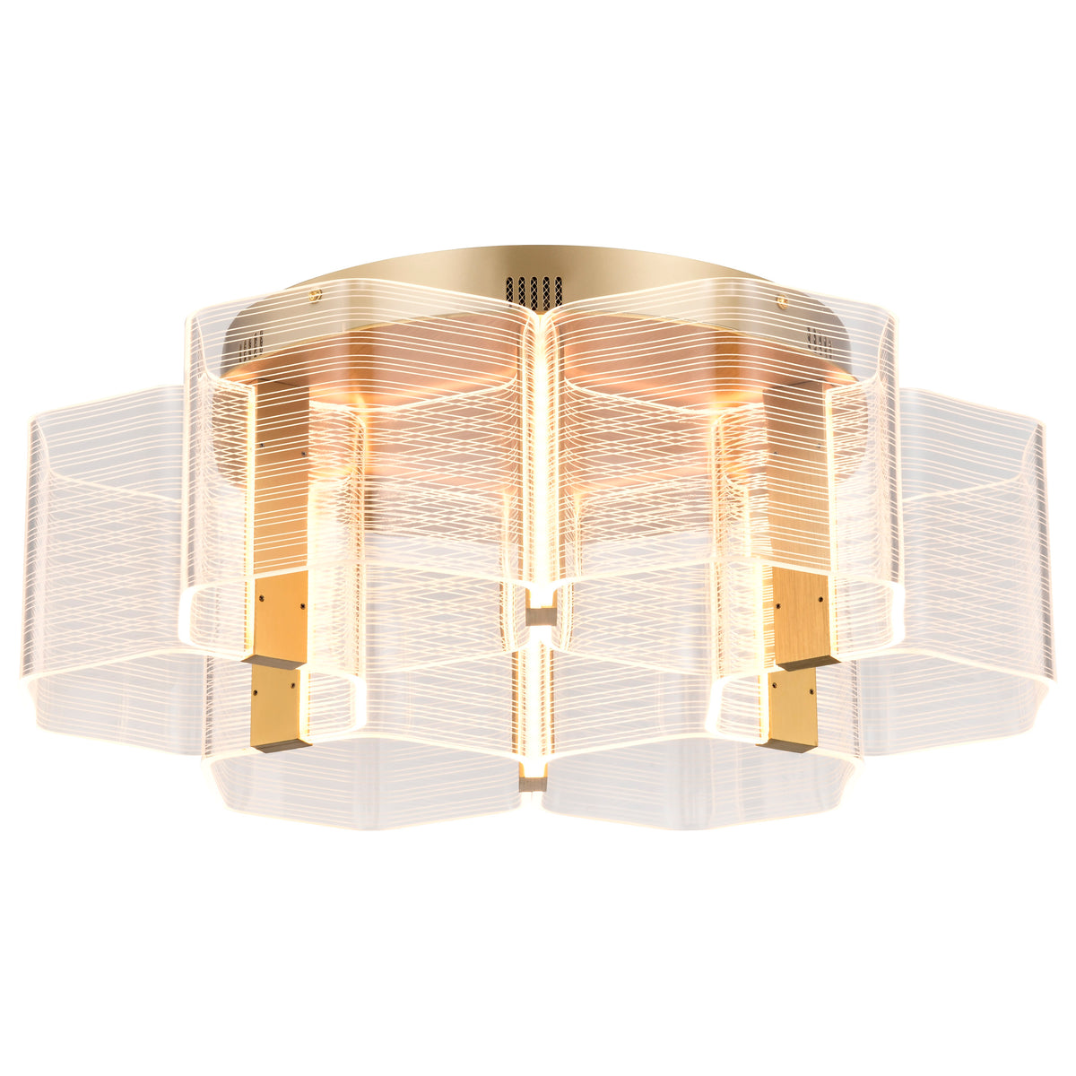 Kenzo - LED 6 Light Flush Mount - Polished Anodized Bronze Finish - Light Guide Panel