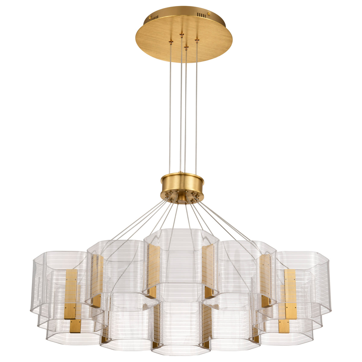 Kenzo - LED 12 Light Chandelier - Polished Anodized Bronze Finish - Light Guide Panel lighting product
