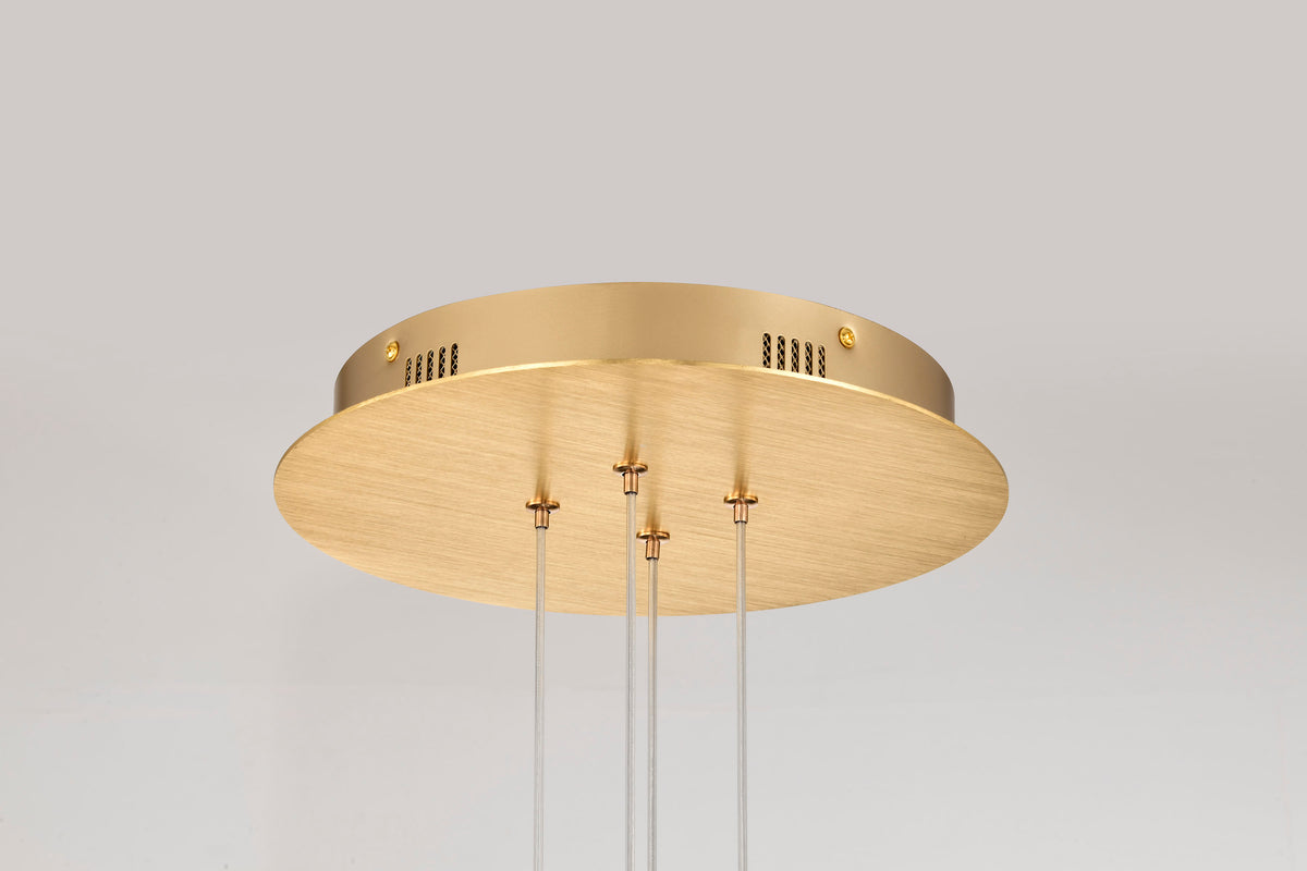Kenzo - LED 12 Light Chandelier - Polished Anodized Bronze Finish - Light Guide Panel