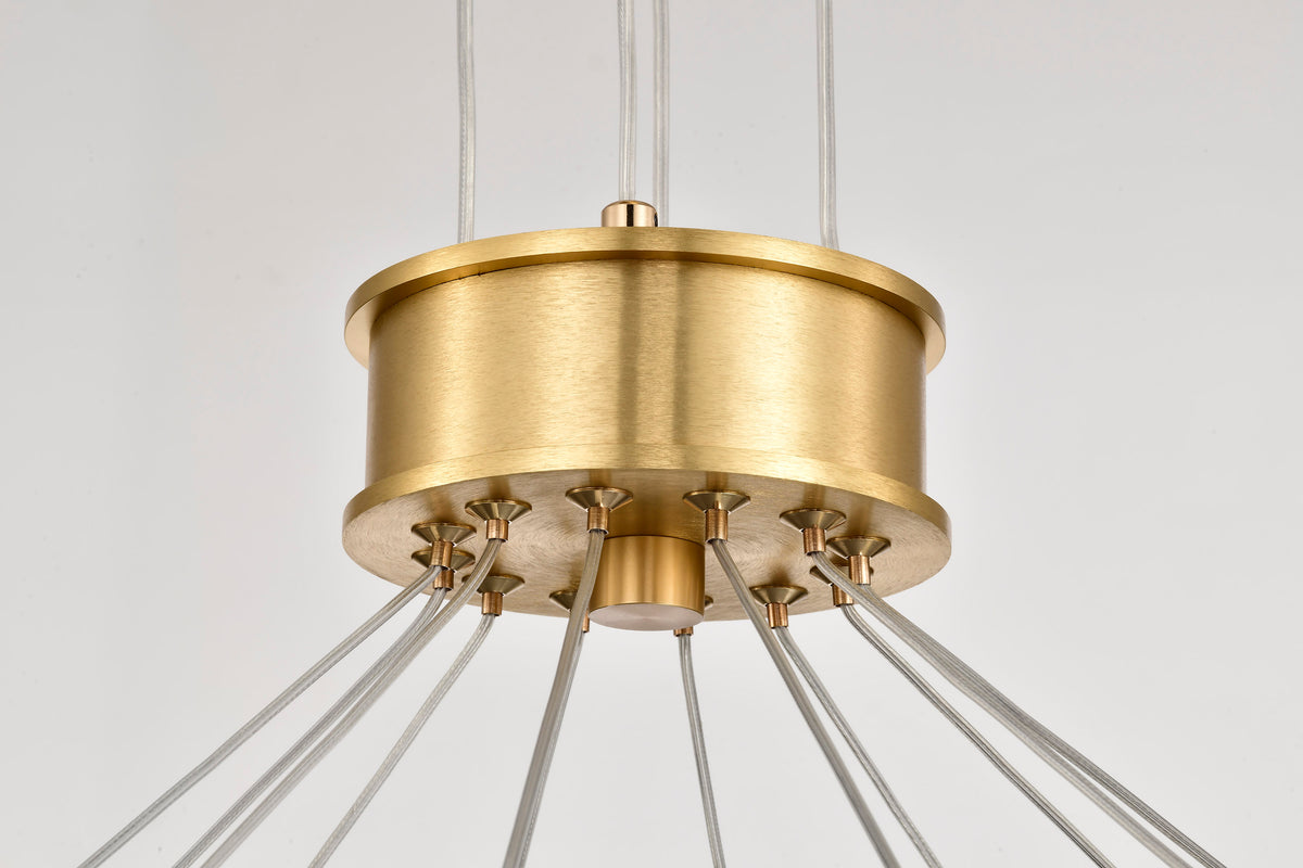 Kenzo - LED 12 Light Chandelier - Polished Anodized Bronze Finish - Light Guide Panel