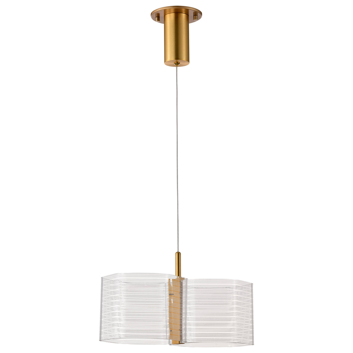 Kenzo - LED 2 Light Mini Pendant - Polished Anodized Bronze Finish - Light Guide Panel