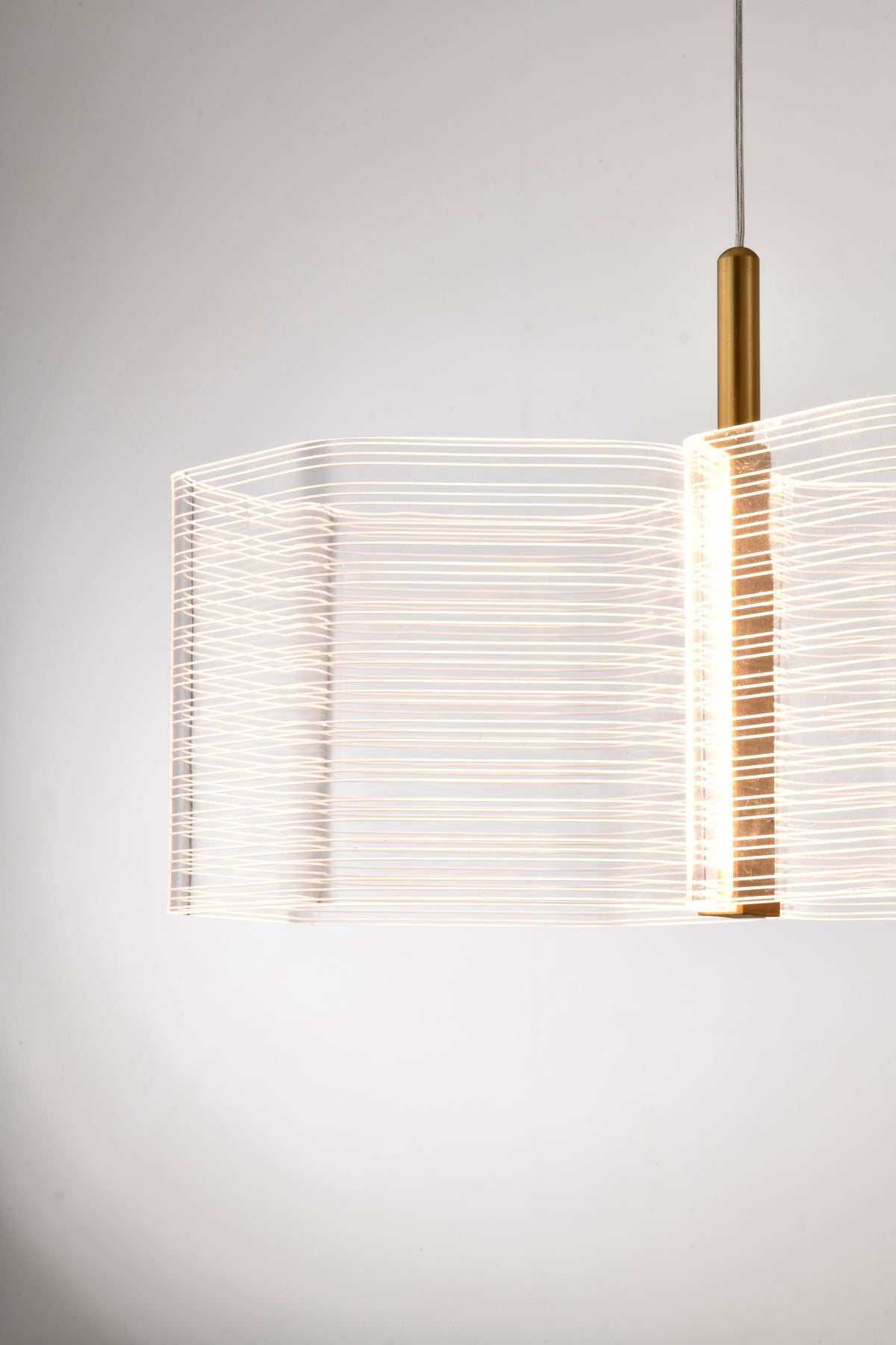 Kenzo - LED 2 Light Mini Pendant - Polished Anodized Bronze Finish - Light Guide Panel