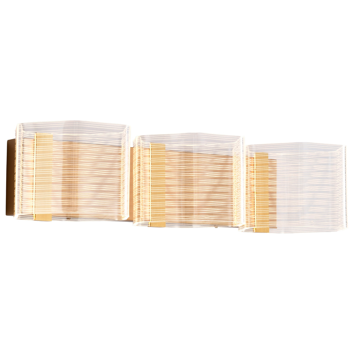 Kenzo - LED 3 Light Vanity - Polished Anodized Bronze Finish - Light Guide Panel