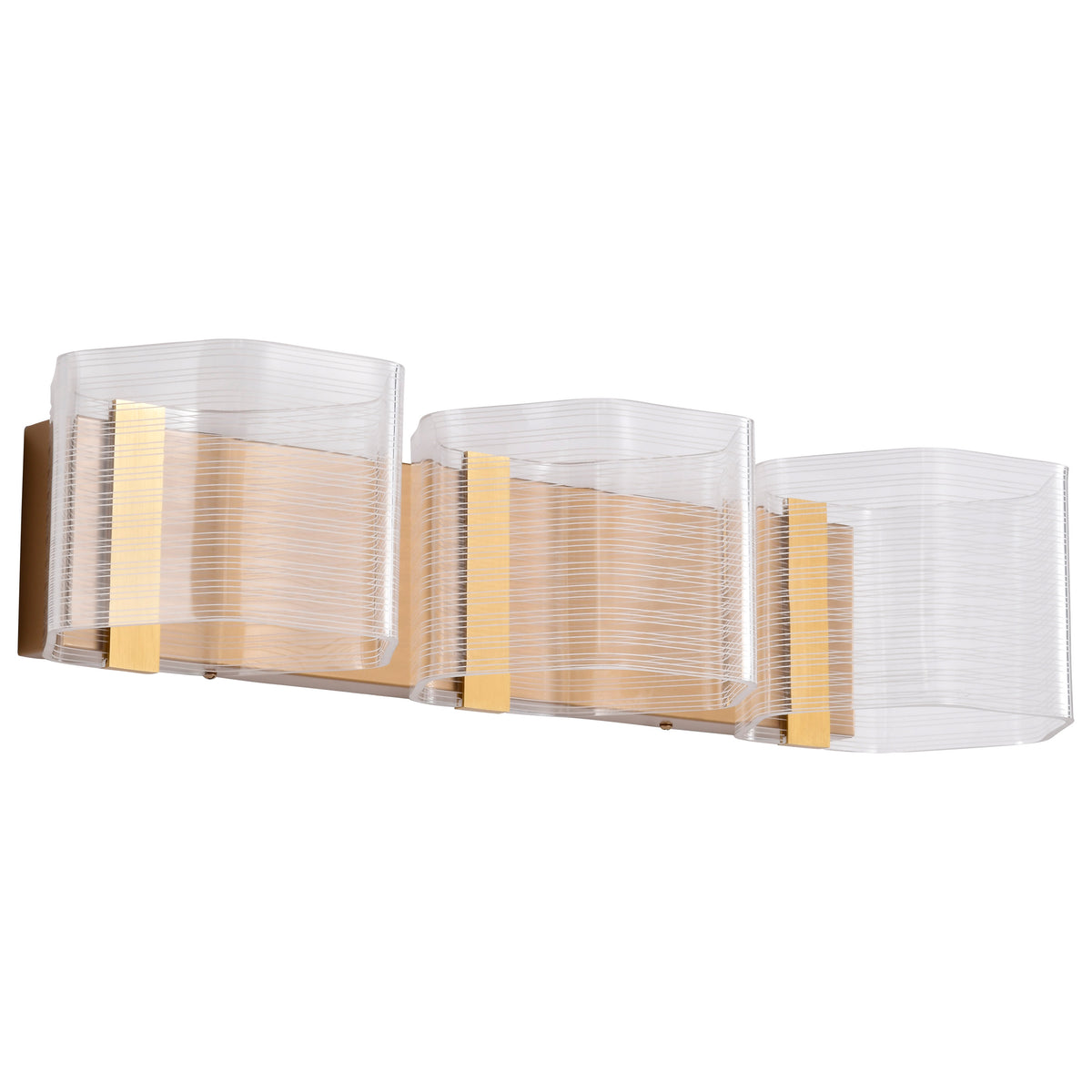 Kenzo - LED 3 Light Vanity - Polished Anodized Bronze Finish - Light Guide Panel