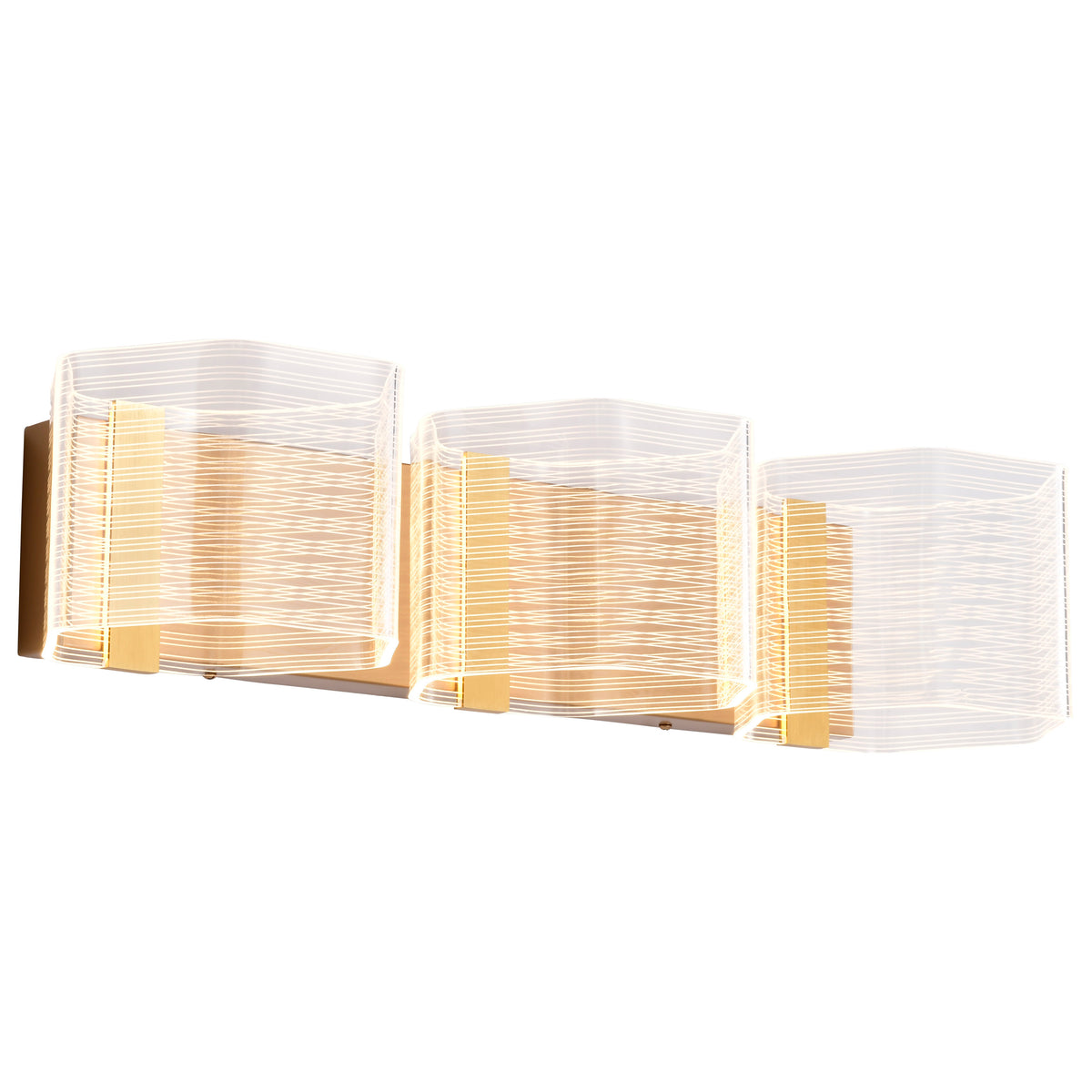 Kenzo - LED 3 Light Vanity - Polished Anodized Bronze Finish - Light Guide Panel