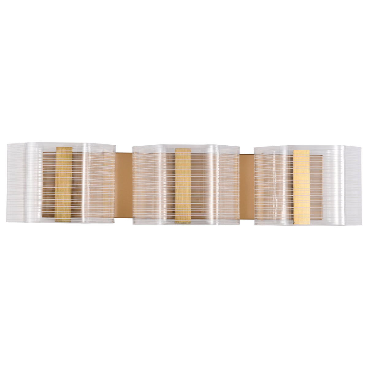 Kenzo - LED 3 Light Vanity - Polished Anodized Bronze Finish - Light Guide Panel