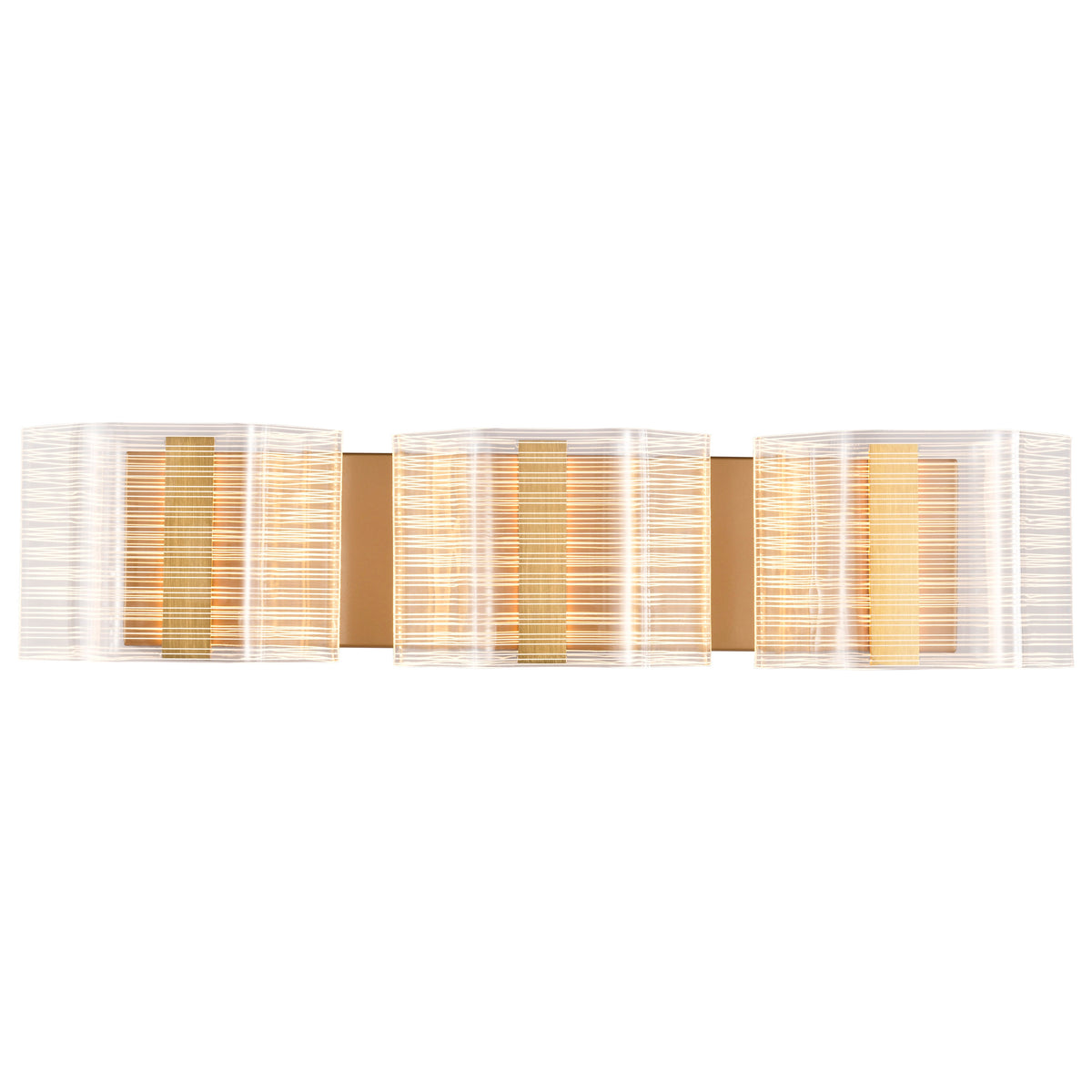 Kenzo - LED 3 Light Vanity - Polished Anodized Bronze Finish - Light Guide Panel
