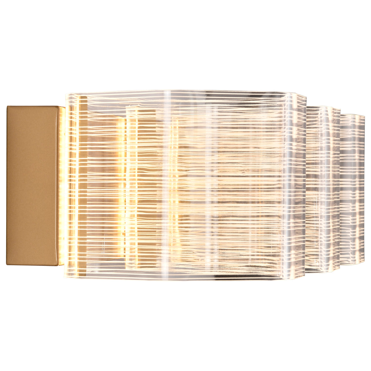 Kenzo - LED 3 Light Vanity - Polished Anodized Bronze Finish - Light Guide Panel