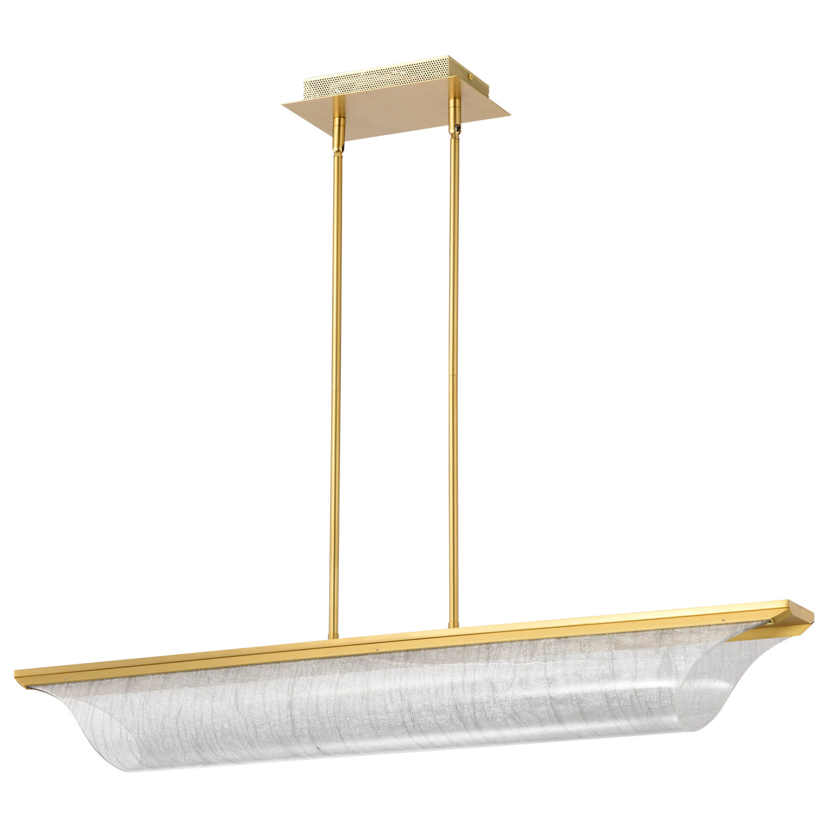 Idris - LED Island Pendant - Vintage Brass Finish - Light Guide Panels bulb or fixture view