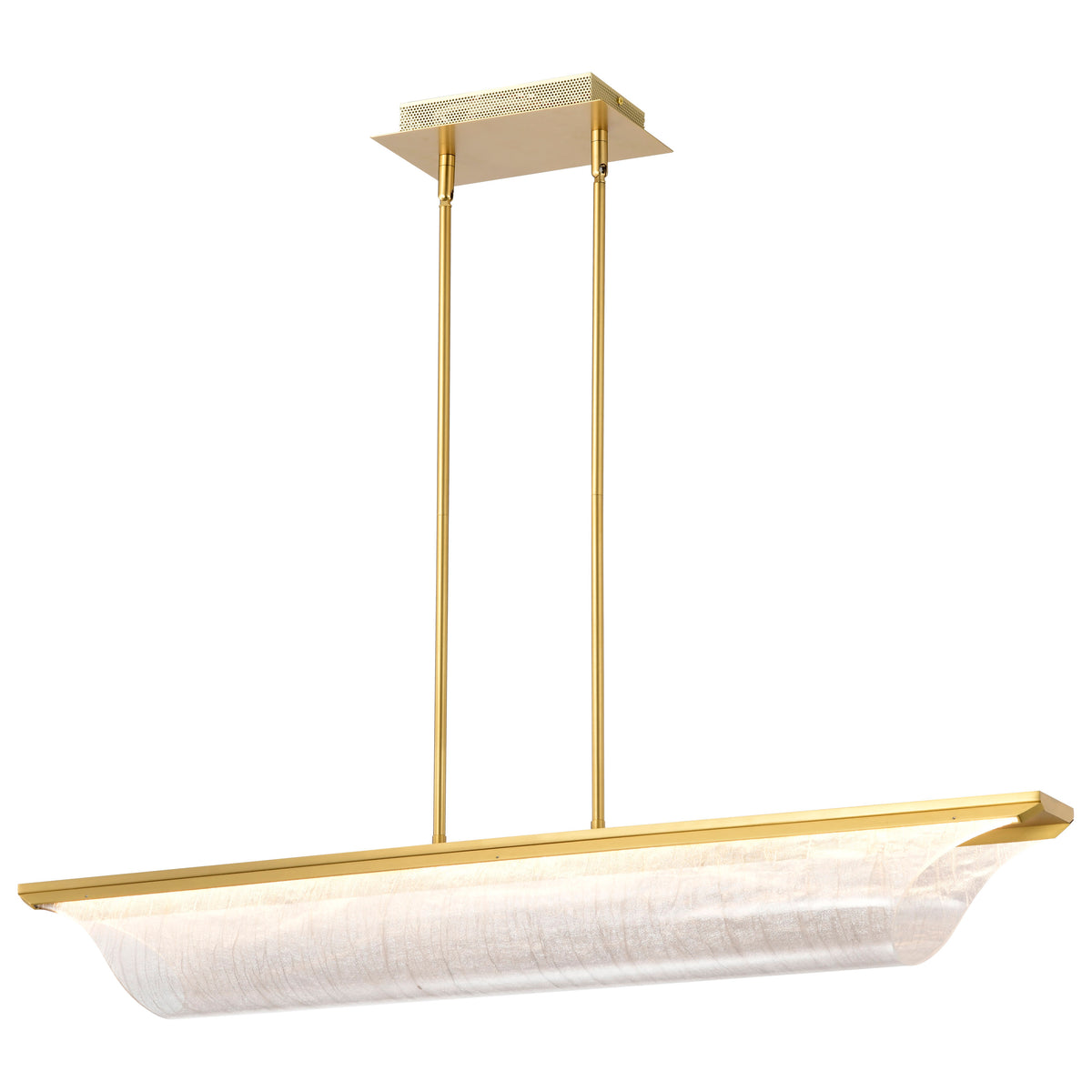 Idris - LED Island Pendant - Vintage Brass Finish - Light Guide Panels