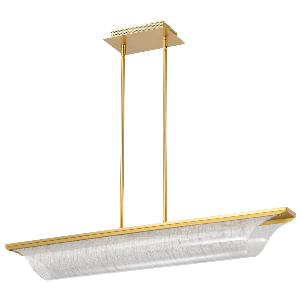 Idris - LED Island Pendant - Vintage Brass Finish - Light Guide Panels