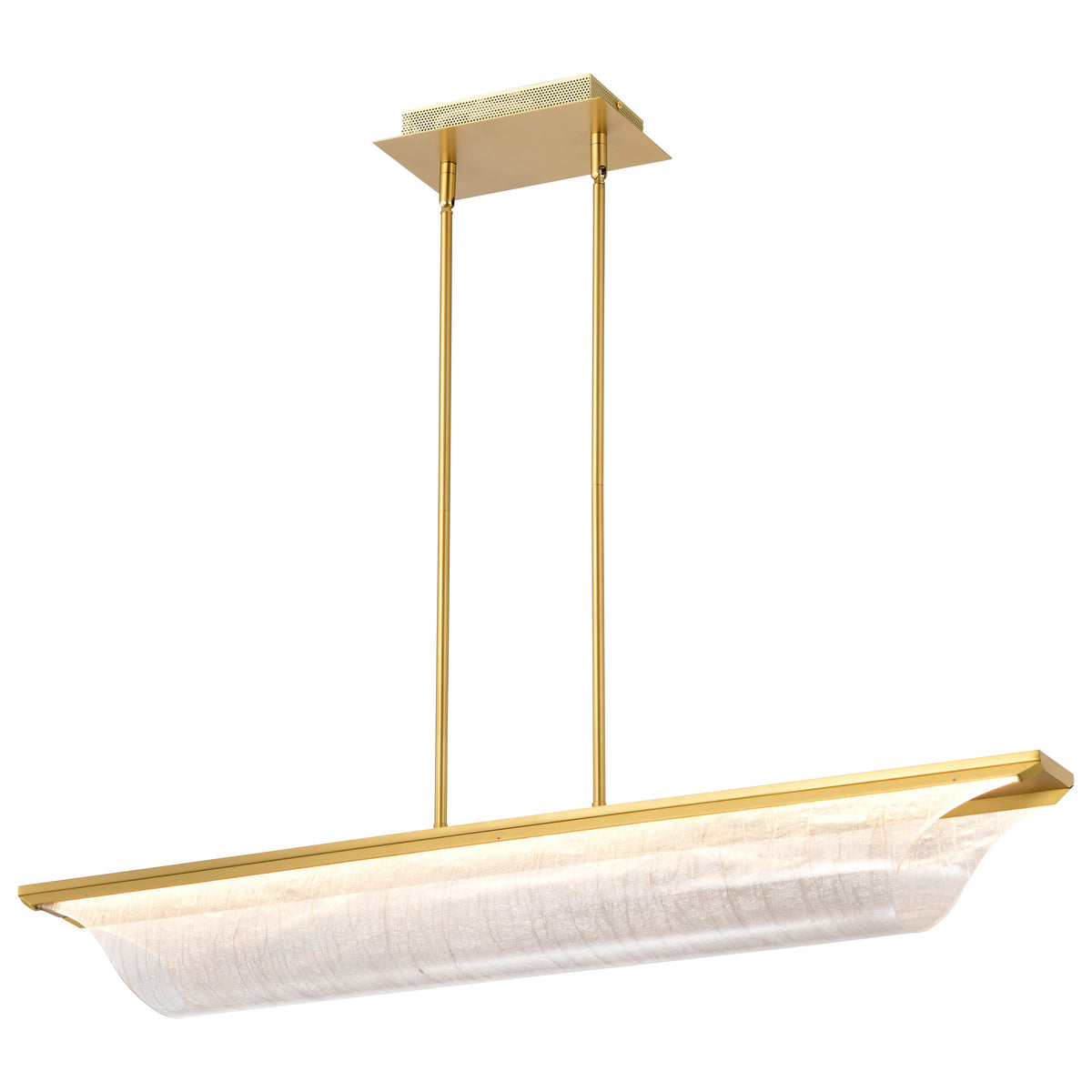Idris - LED Island Pendant - Vintage Brass Finish - Light Guide Panels