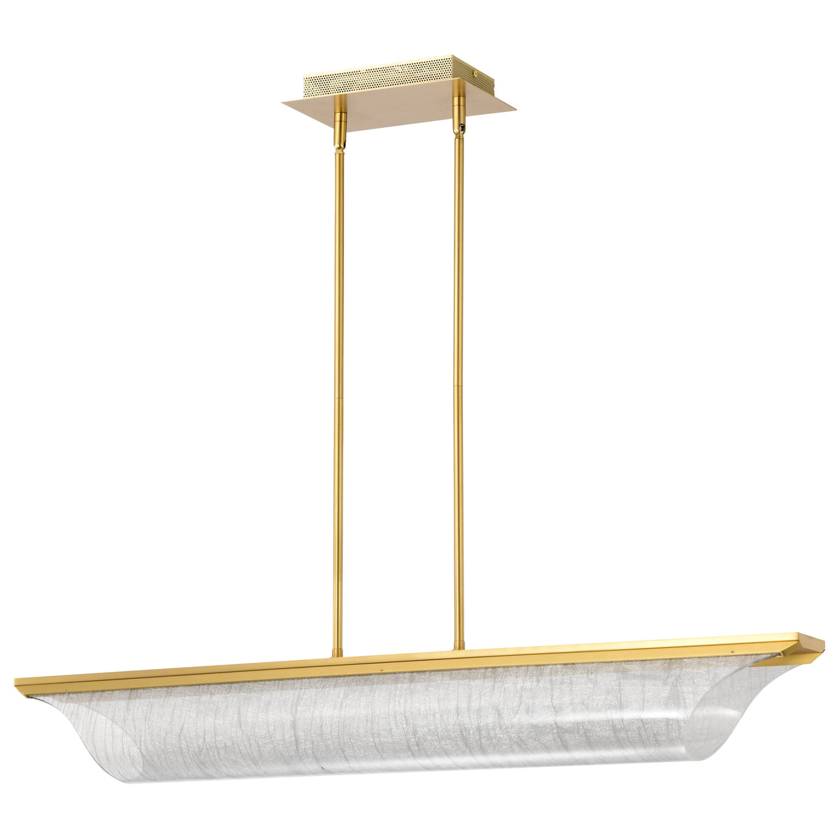 Idris - LED Island Pendant - Vintage Brass Finish - Light Guide Panels