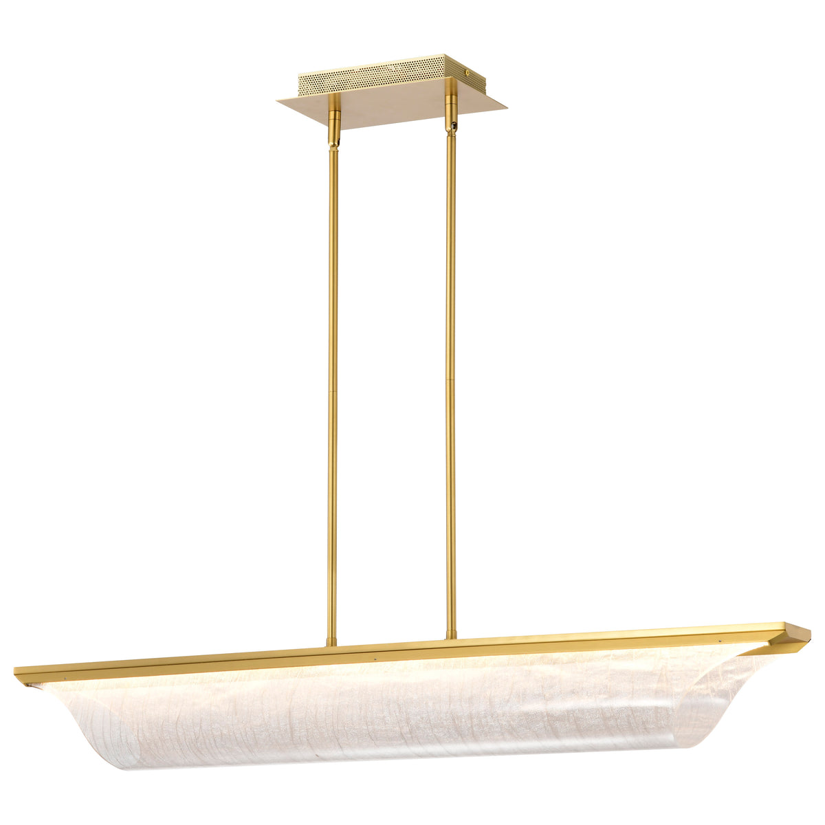 Idris - LED Island Pendant - Vintage Brass Finish - Light Guide Panels