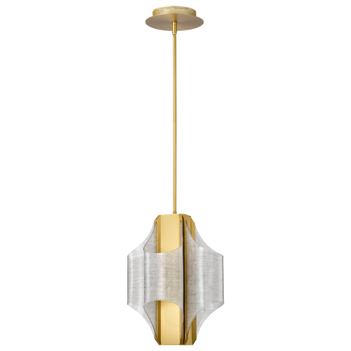 Idris - LED 4 Light Pendant - Vintage Brass Finish - Light Guide Panels