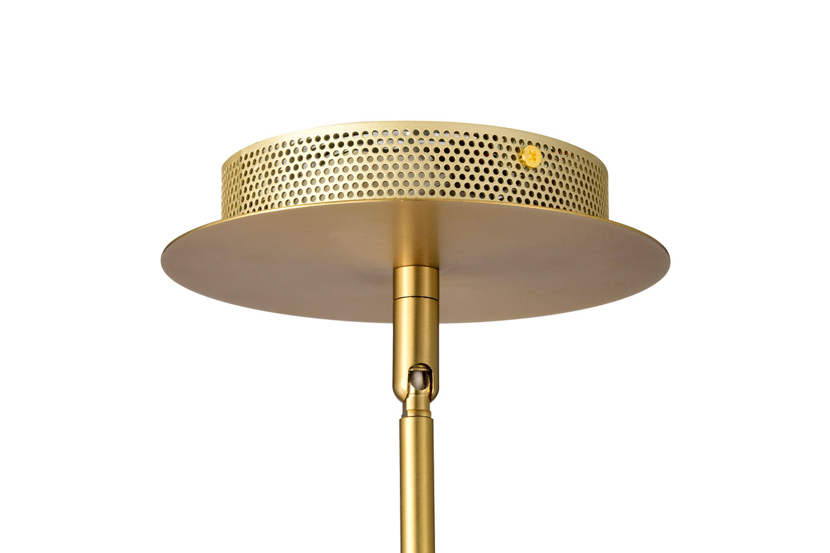 Idris - LED 4 Light Pendant - Vintage Brass Finish - Light Guide Panels