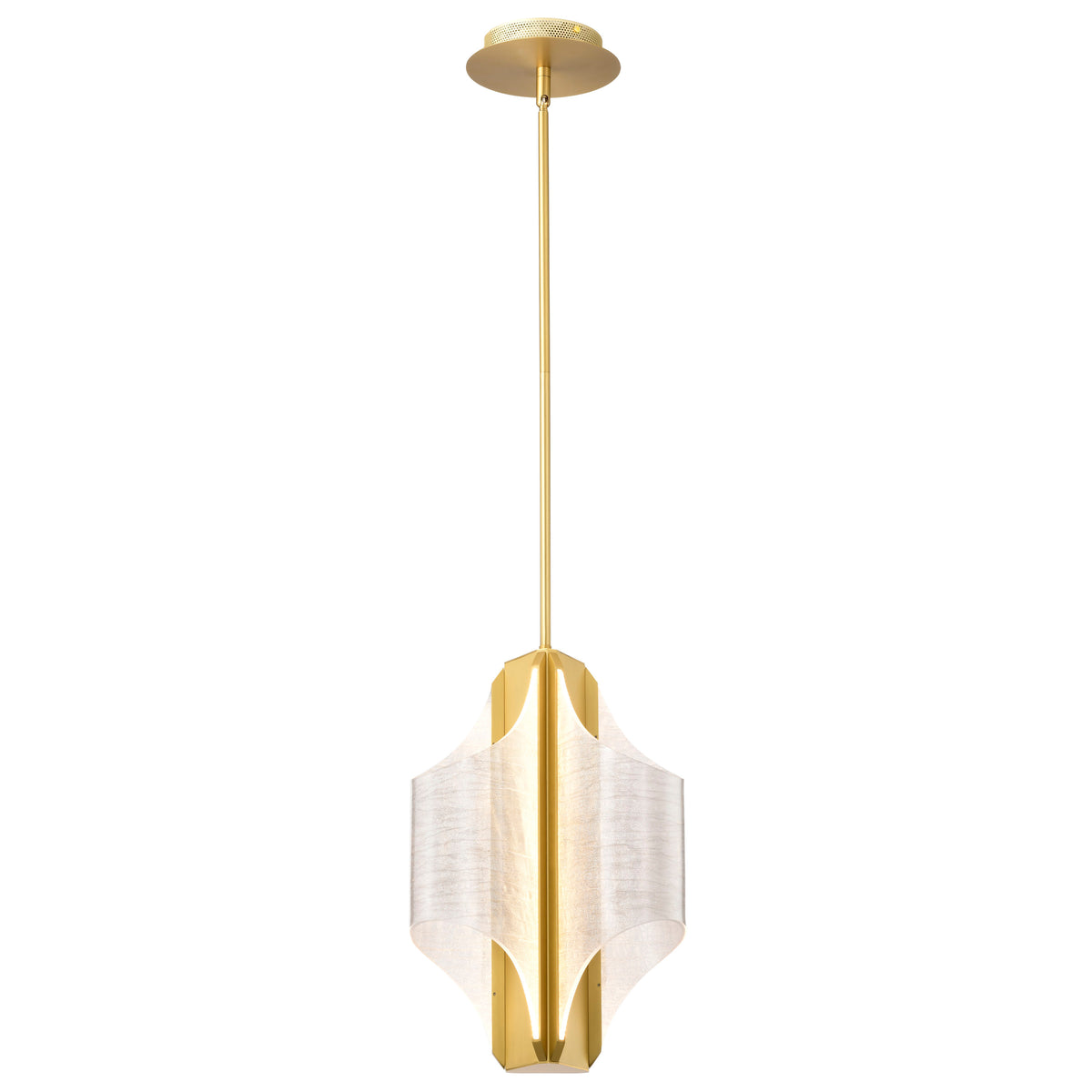 Idris - LED 3 Light Pendant - Vintage Brass Finish - Light Guide Panels