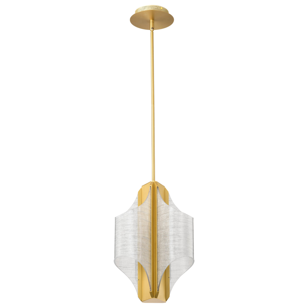 Idris - LED 3 Light Pendant - Vintage Brass Finish - Light Guide Panels
