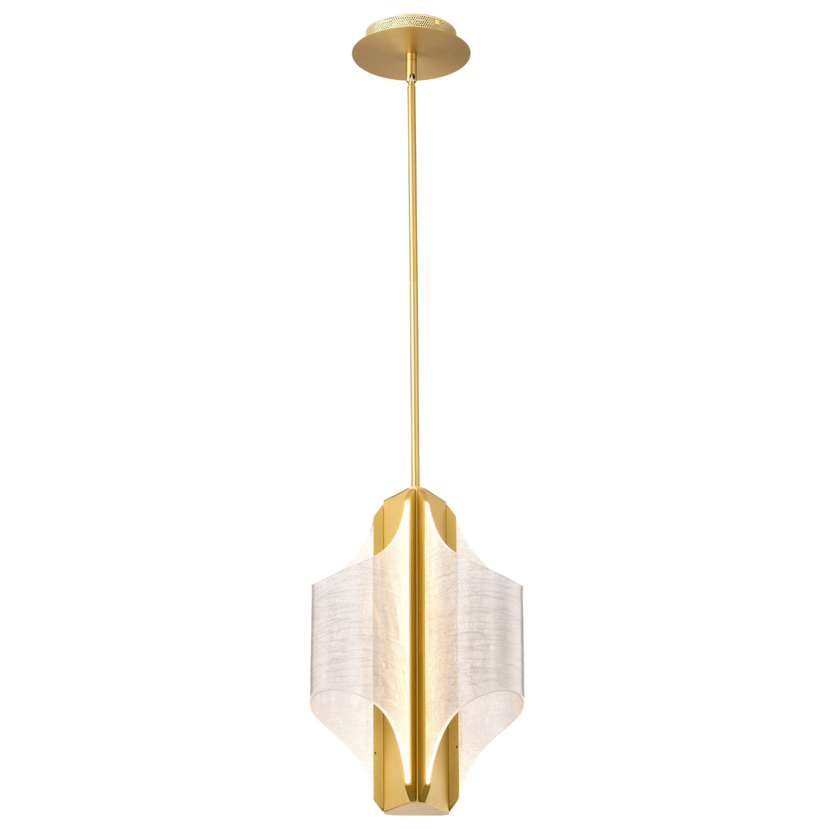 Idris - LED 3 Light Pendant - Vintage Brass Finish - Light Guide Panels