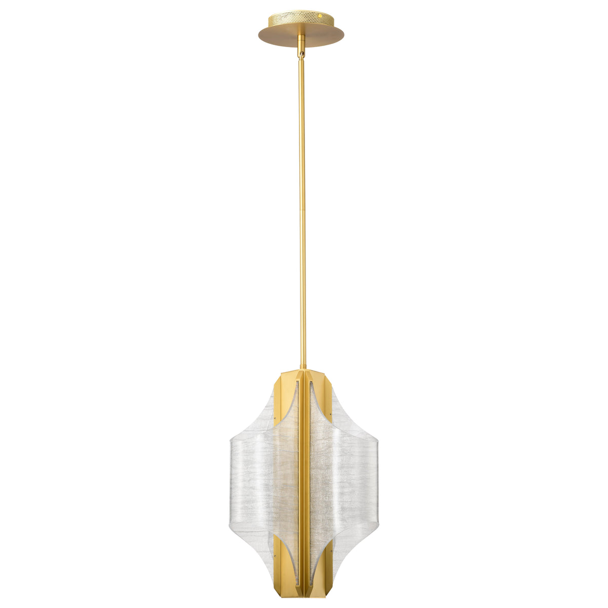 Idris - LED 3 Light Pendant - Vintage Brass Finish - Light Guide Panels